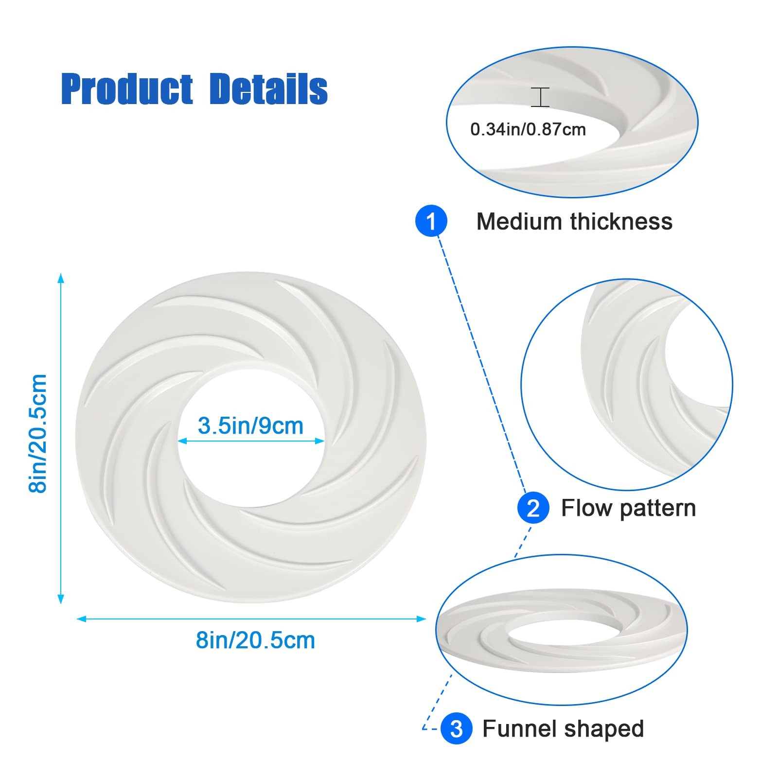 Pool Skimmer Swirl, Inground Swimming Pool Vortexs Skimmer Functional Streaml…