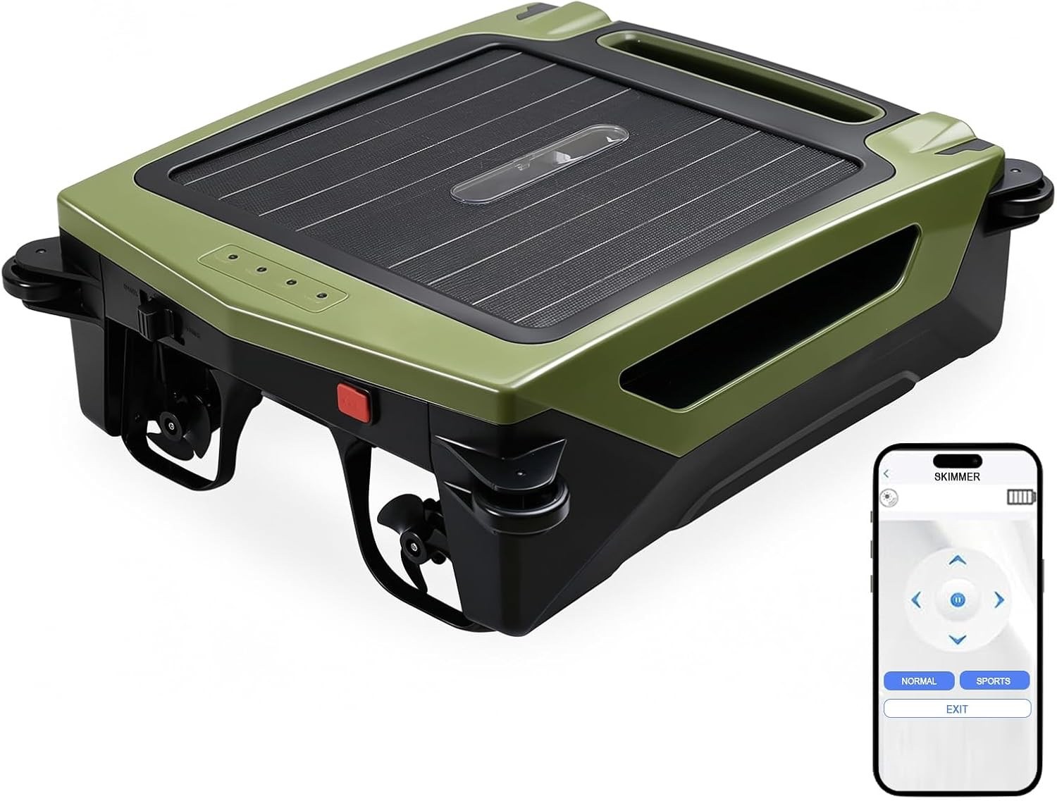 Solar Powered Robot Pool Skimmer with App Control and 24/7 Continuous Cleaning