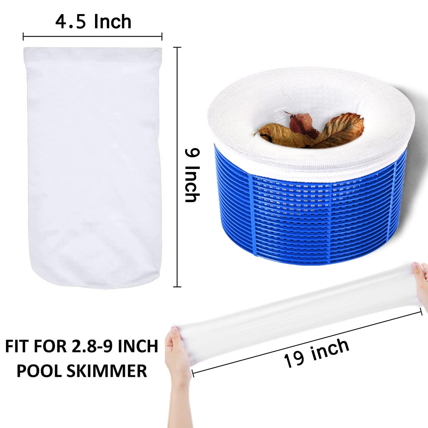 100 Pack Pool Skimmer Socks – Ultra Fine Mesh Filter for Inground & Above Ground