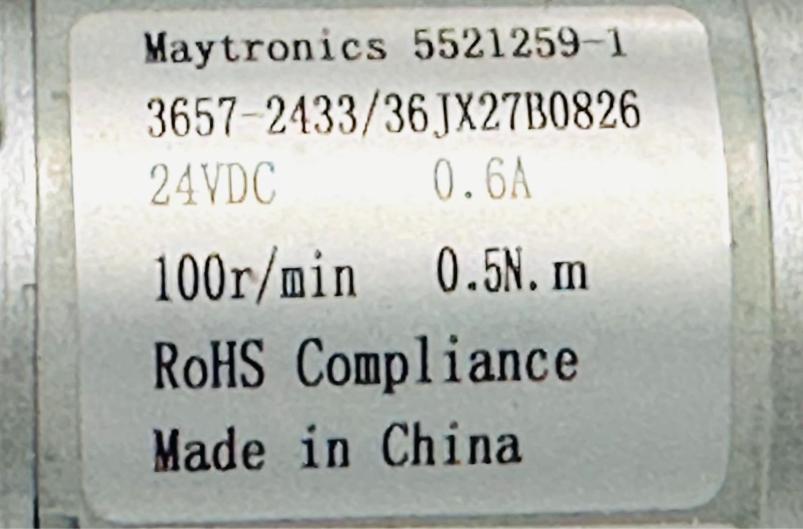 *TESTED* Maytronics Drive Motor 5521259-1 24V 100 RPM Dolphin Pool Robot