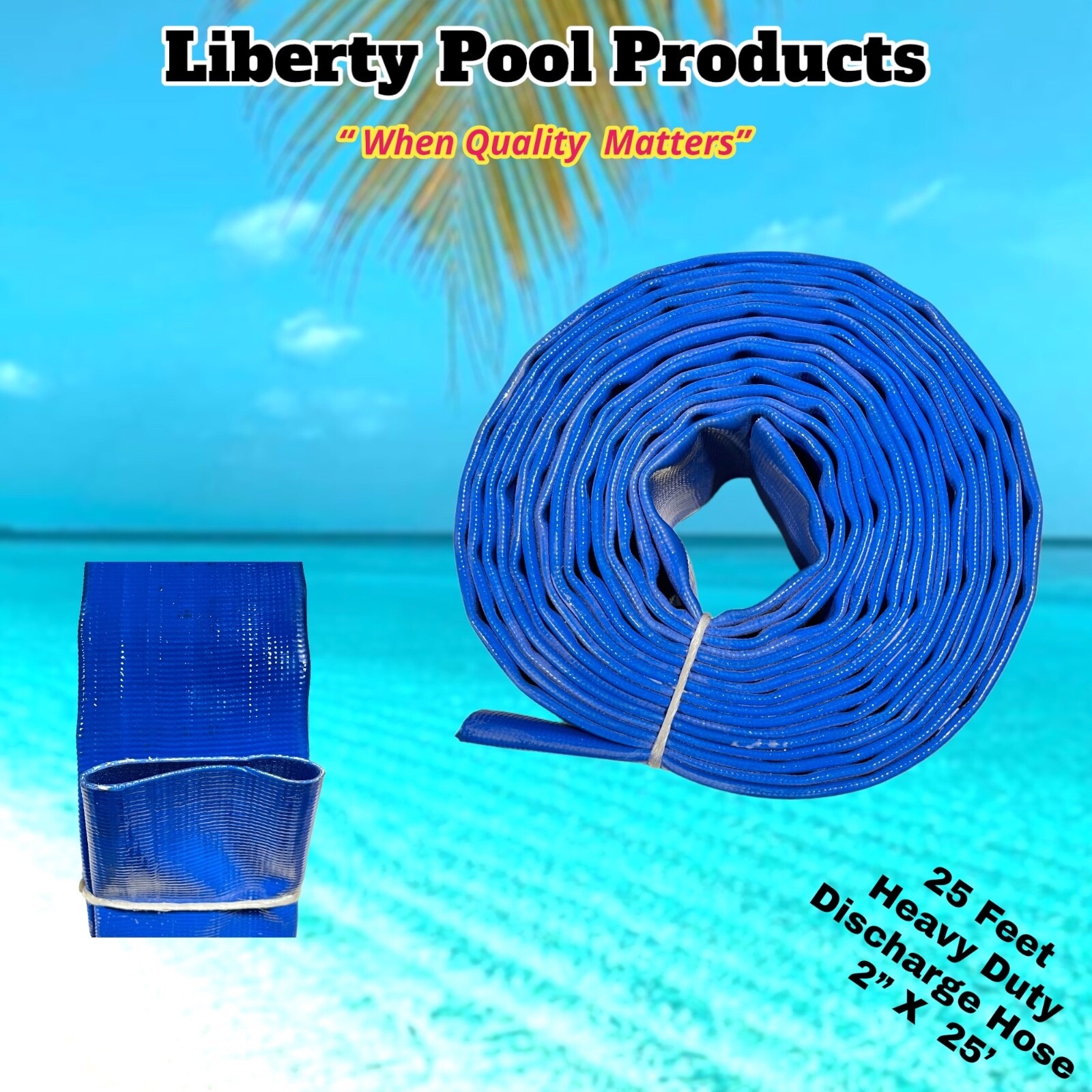 Liberty Hose For Swimming Pool Filter Backwash Hose – PVC 25&prime; FT x 2&Prime; IN