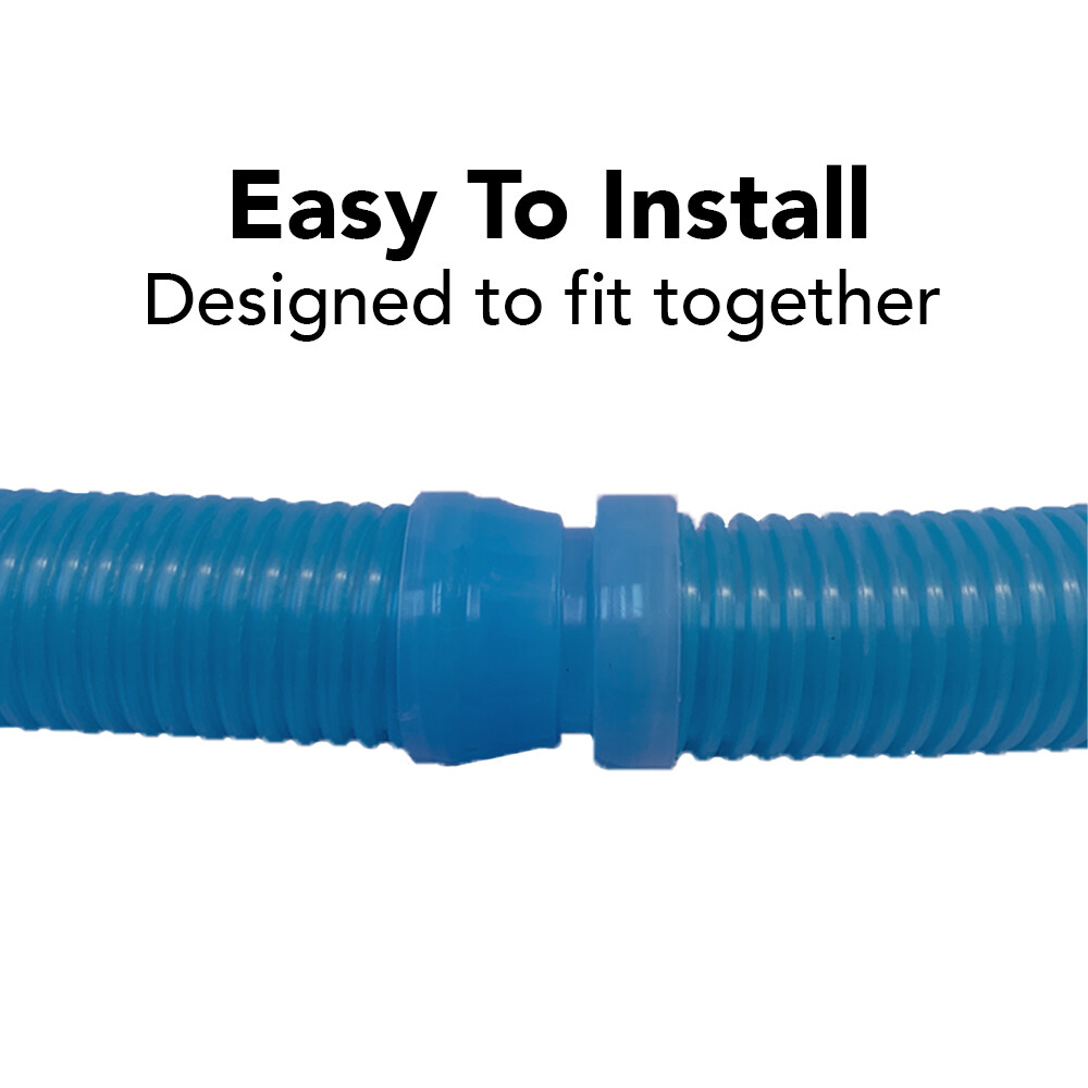 Puri Tech Pool Cleaner Vac Hose Kreepy Krauly Barracuda 1.5 in x 4 ft Blue 12 pk