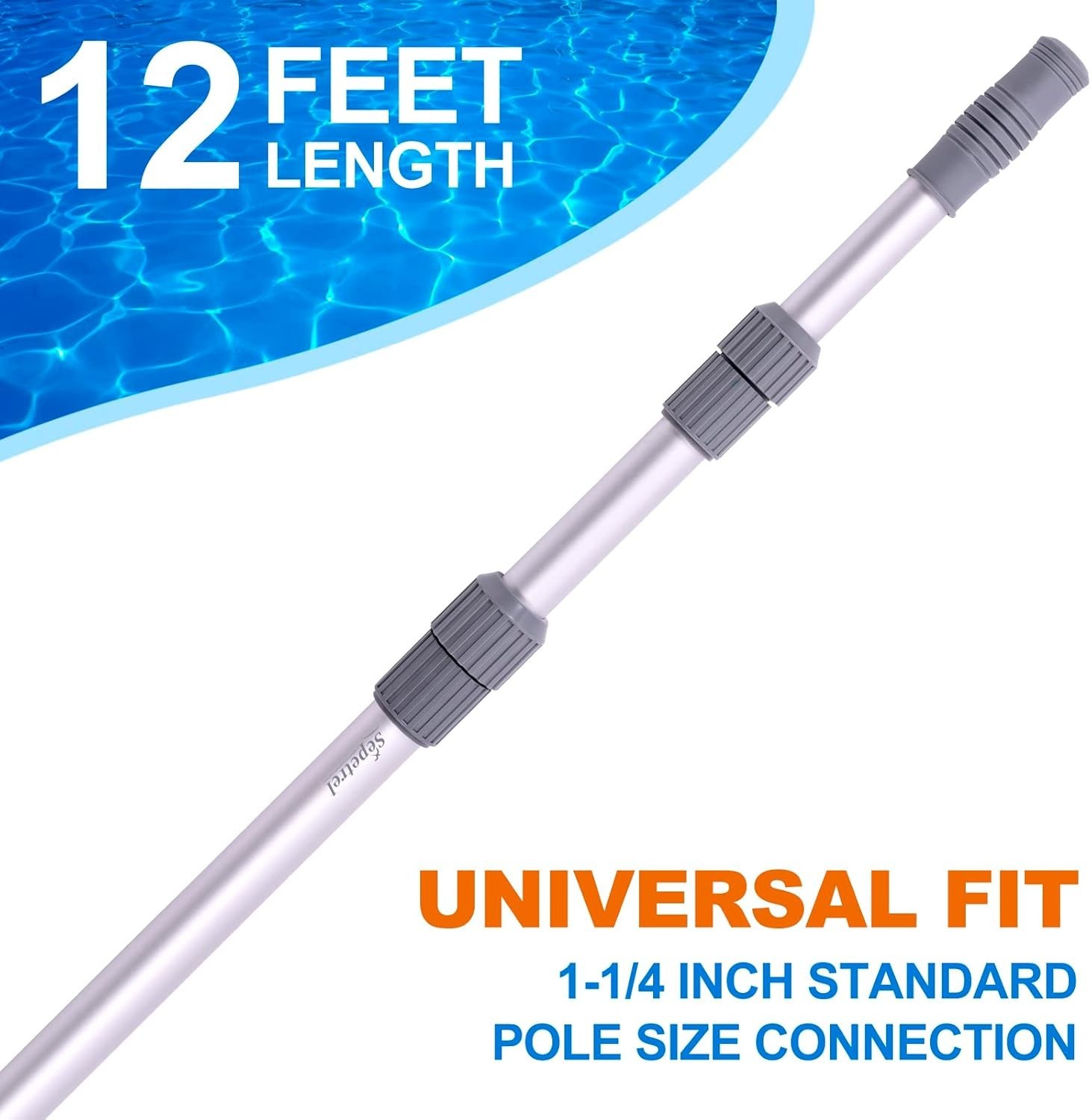 Pool Pole – Professional 12 Foot Telescoping Swimming Pool Cleaning Poles,Adjust