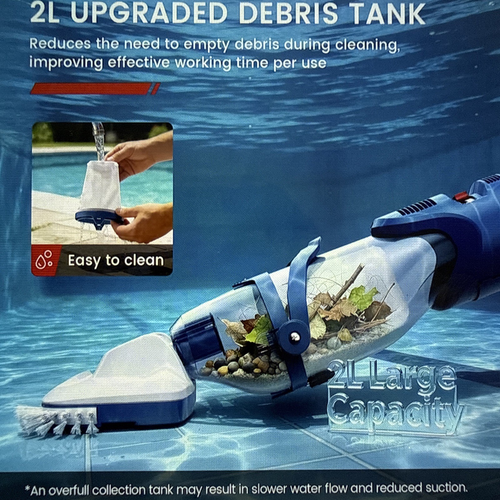 Cordless Pool Vacuum with Dual Mode & 22 GPM Suction for In/Above Ground Pools