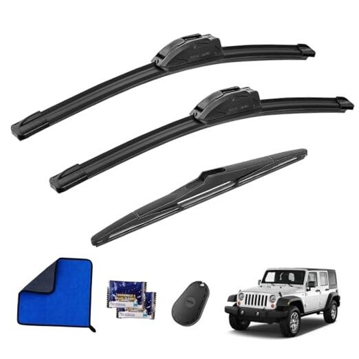 Jeep Wrangler JK 2008 Wiper Blades Set with 3 Gifts – 15&Prime; 13&Prime;