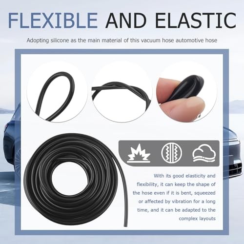 16.4Ft Automotive Vacuum Hose,Cuttable Vacuum Lines Automotive Hoses OD 5mm
