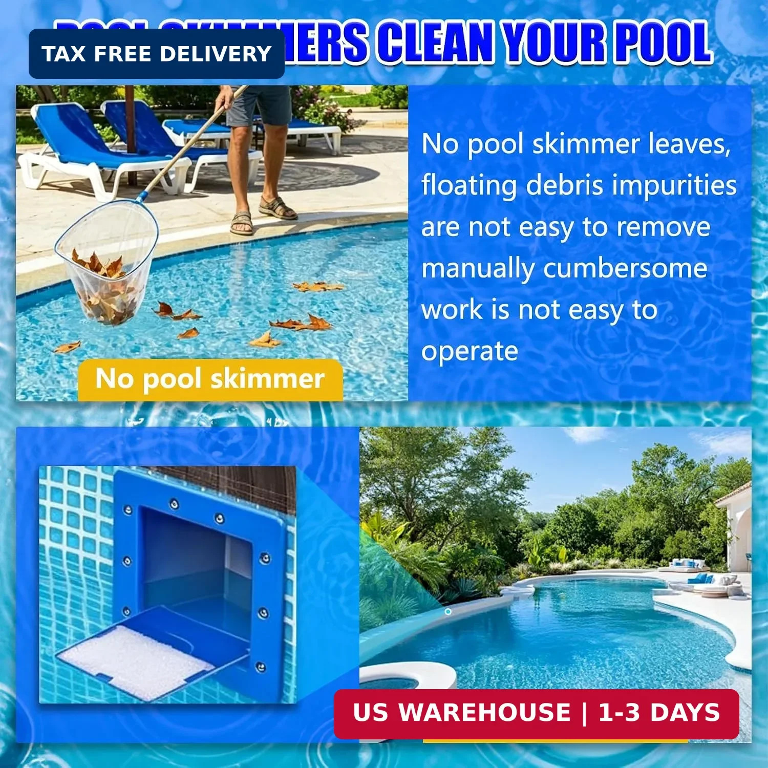 New Above-Ground Pool Skimmer, Thru-lWall-Mounted Above-Ground Pool Skimmer (wit