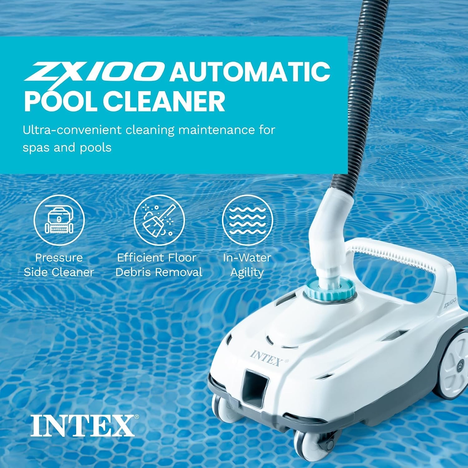 INTEX 28006E ZX100 Pressure-Side Above Ground Automatic Pool Cleaner