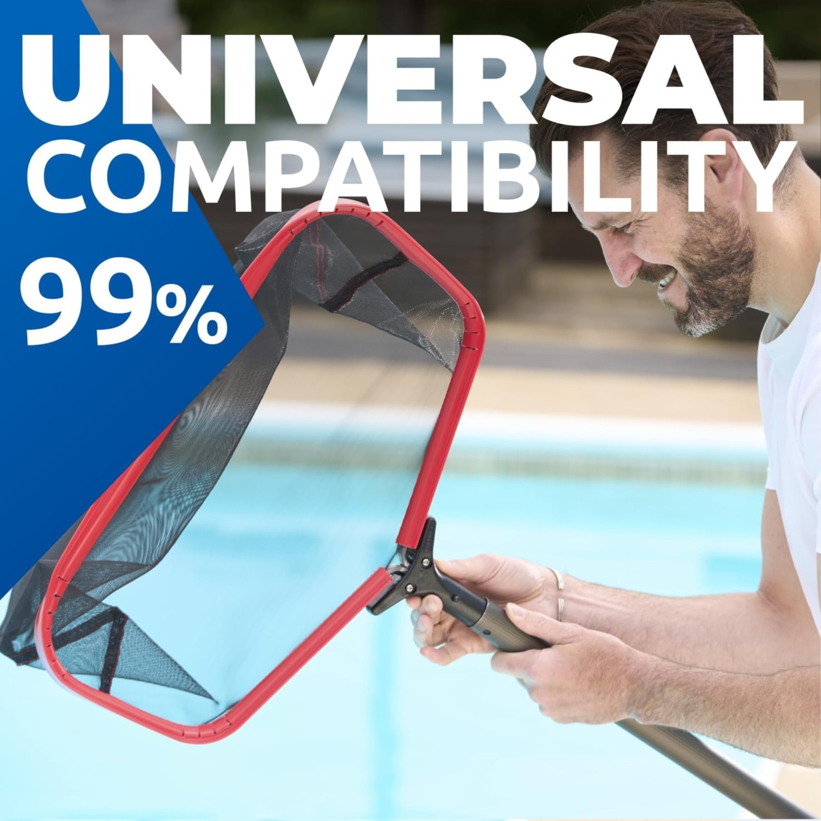 23in Fine Pool Net Wide Pool Skimmer Deep Bag Skimmer Net for Debris