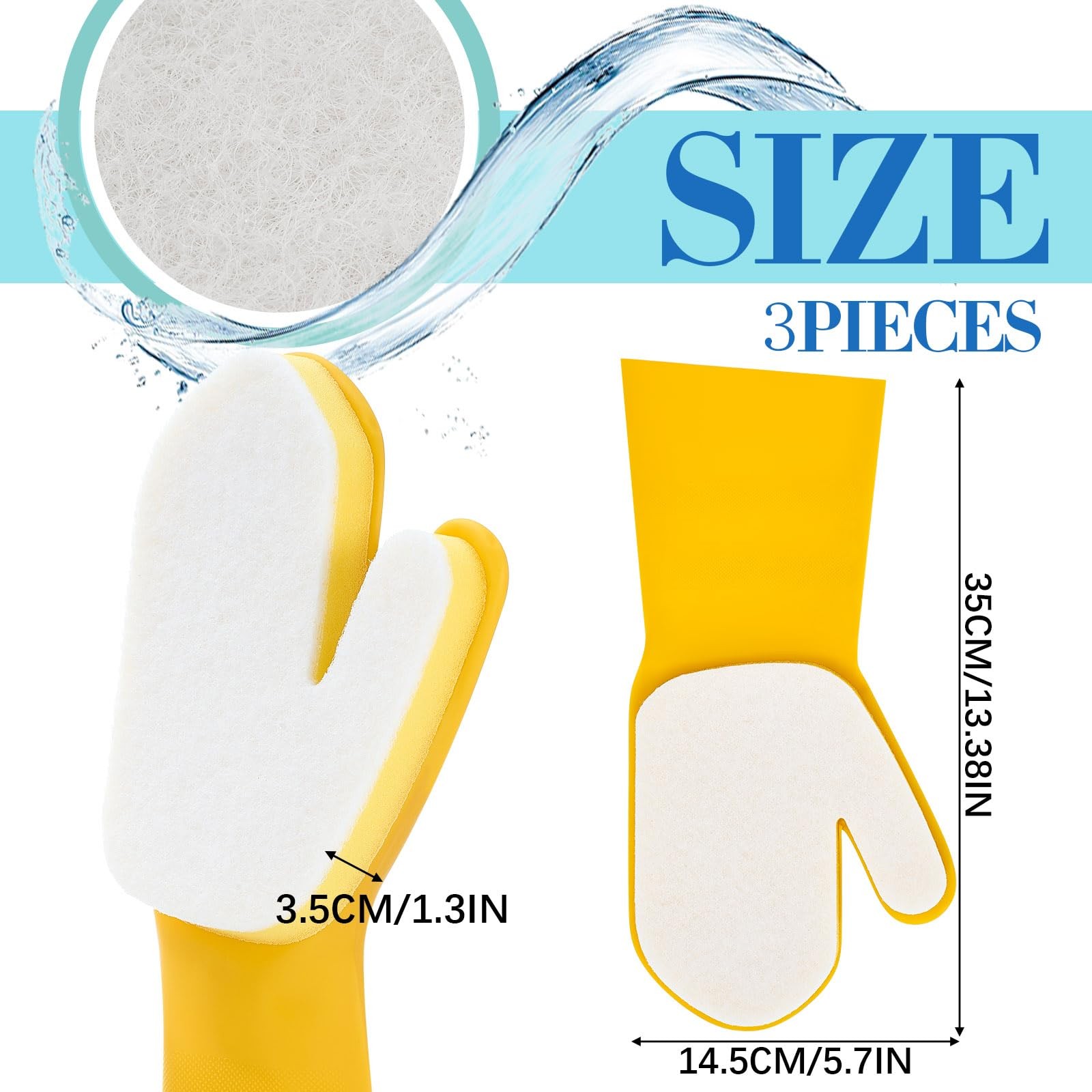 3 Pieces Pool Cleaning Gloves for Swimming Pool Hot Tub, Spa Mitt, Waterproof…