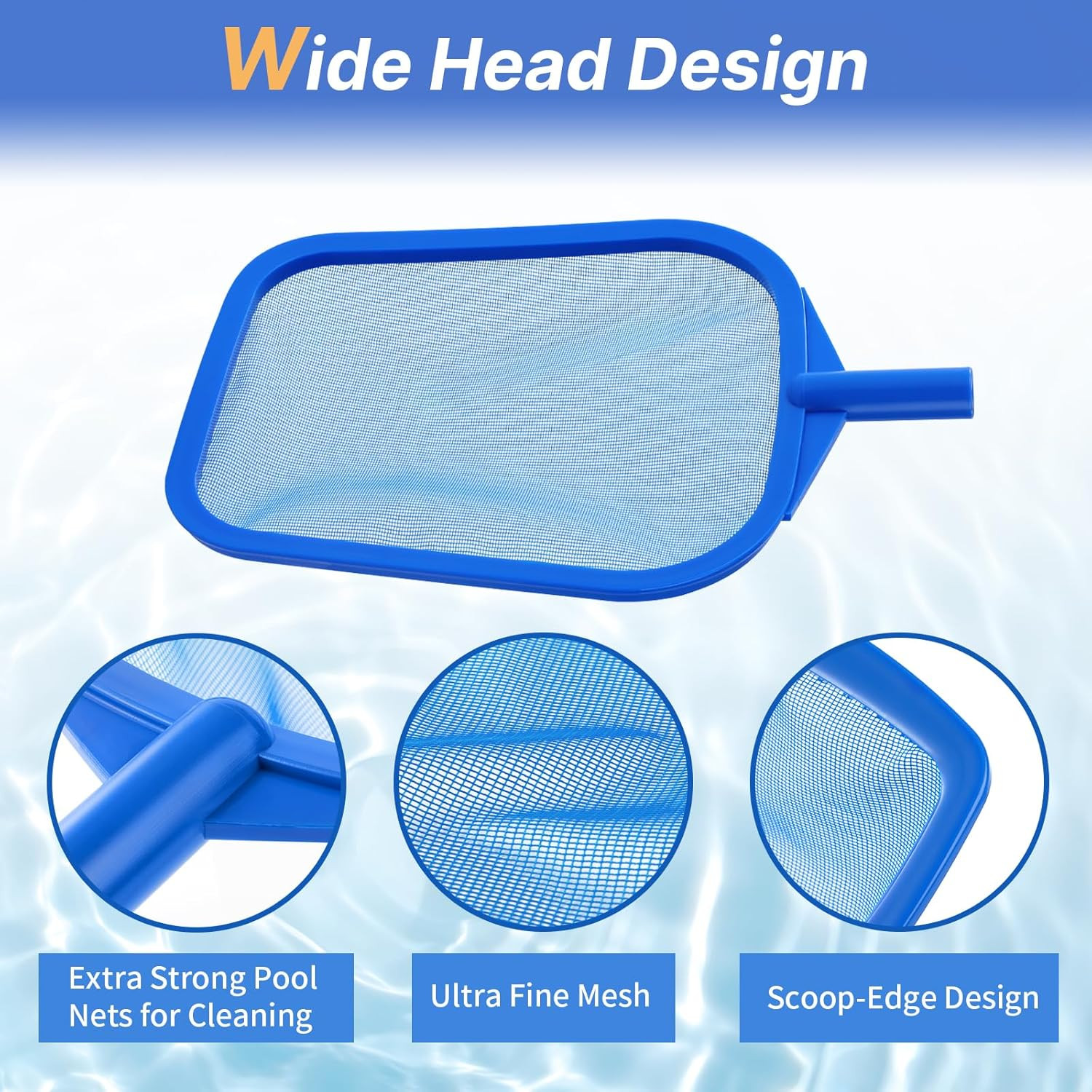Tavaleu Pool Skimmer, Hot Tub Skimmer Spa Net with Pole, 26 », Ultra Fine Mesh S