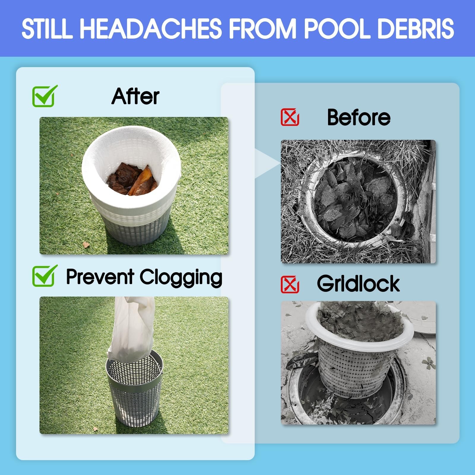 Wall Mount Pool Surface Debris Skimmer Kit – Adjustable Bracket, Quick Setup, 80