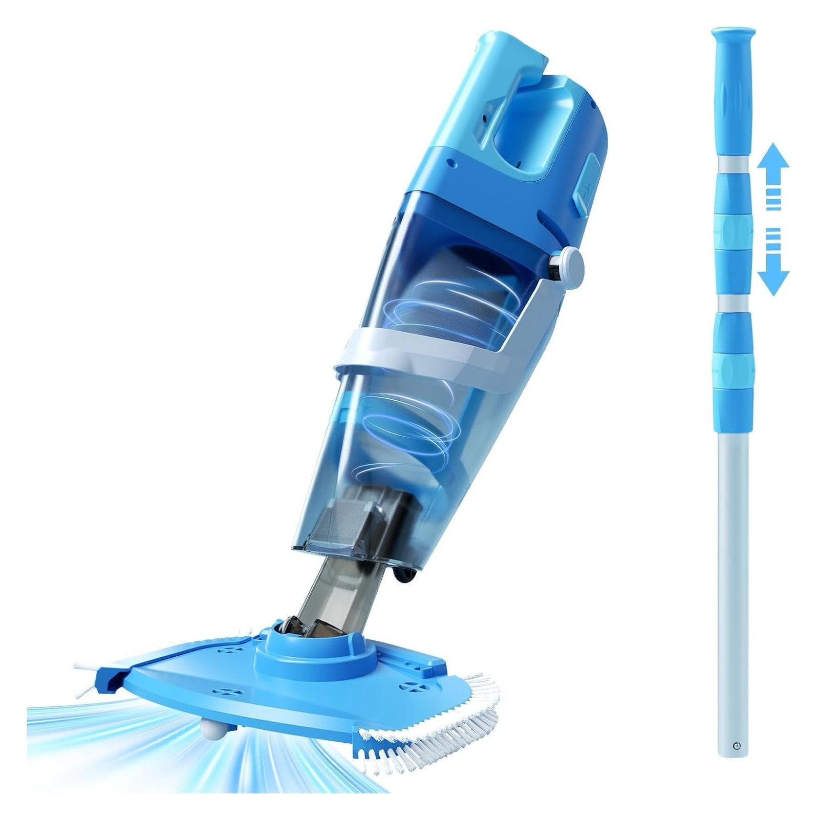 PACOVY Cordless Pool Vacuum Cleaner 1590 GPH Rechargeable Above Ground Inground
