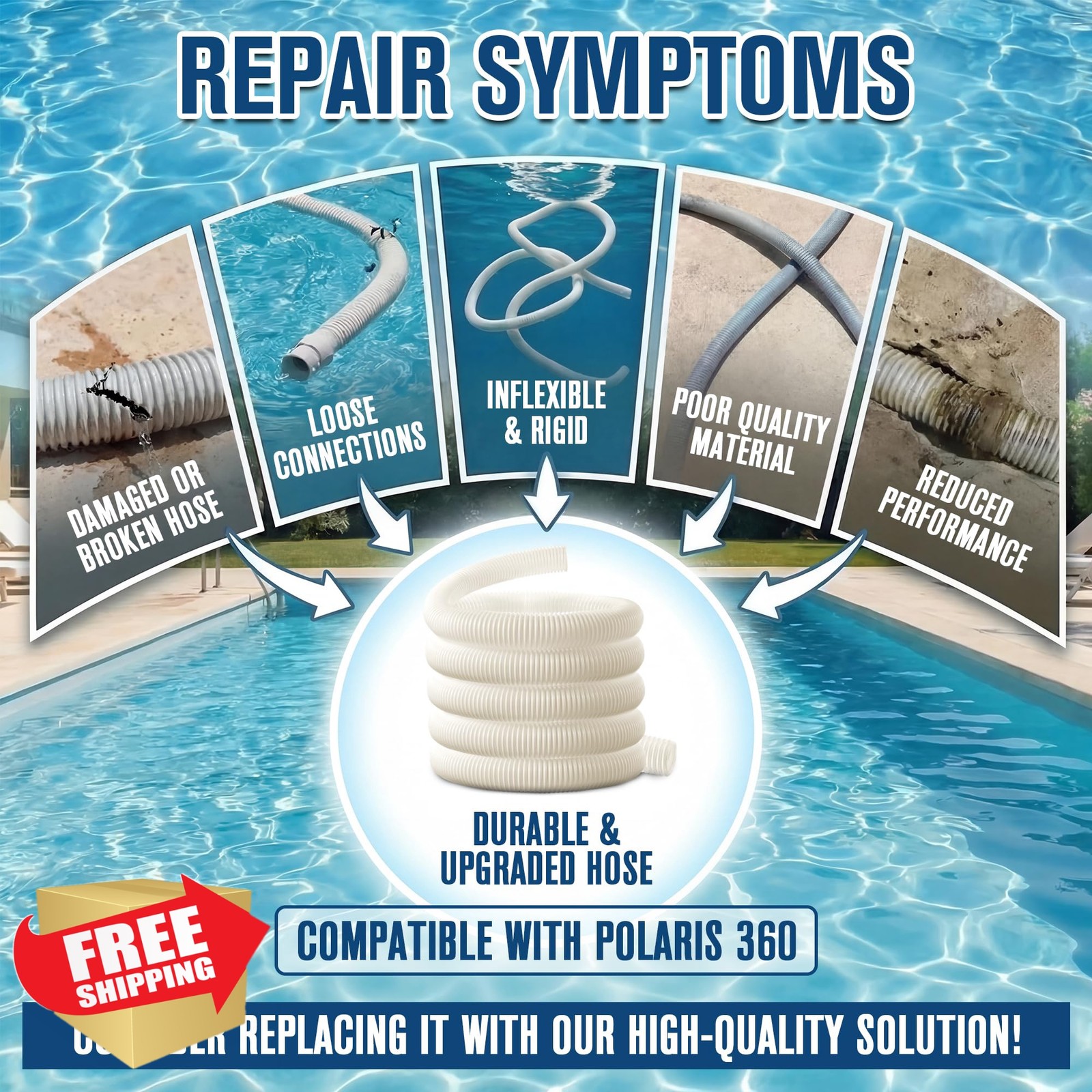 ElectricWise 2pk 9-100-3102 Pool Cleaner Hose Polaris 360