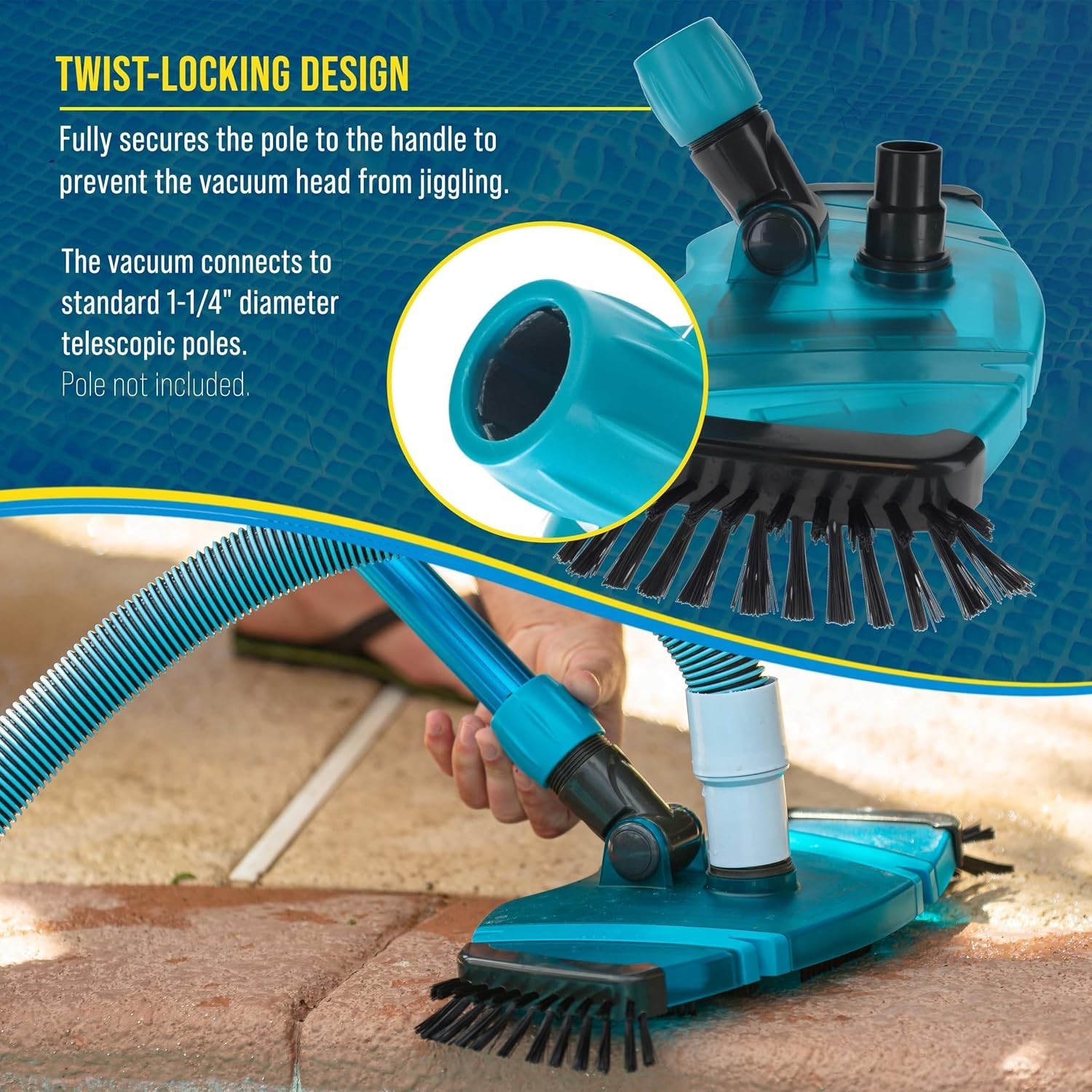 Effortless Pool Cleaning: 14&Prime; Weighted Vacuum Head for Inground & Above-Ground