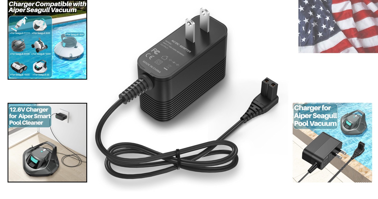 12.6V Charger for Aiper Seagull Pool Vacuum 600 800 800B SE 1000 1500 P1111 H…