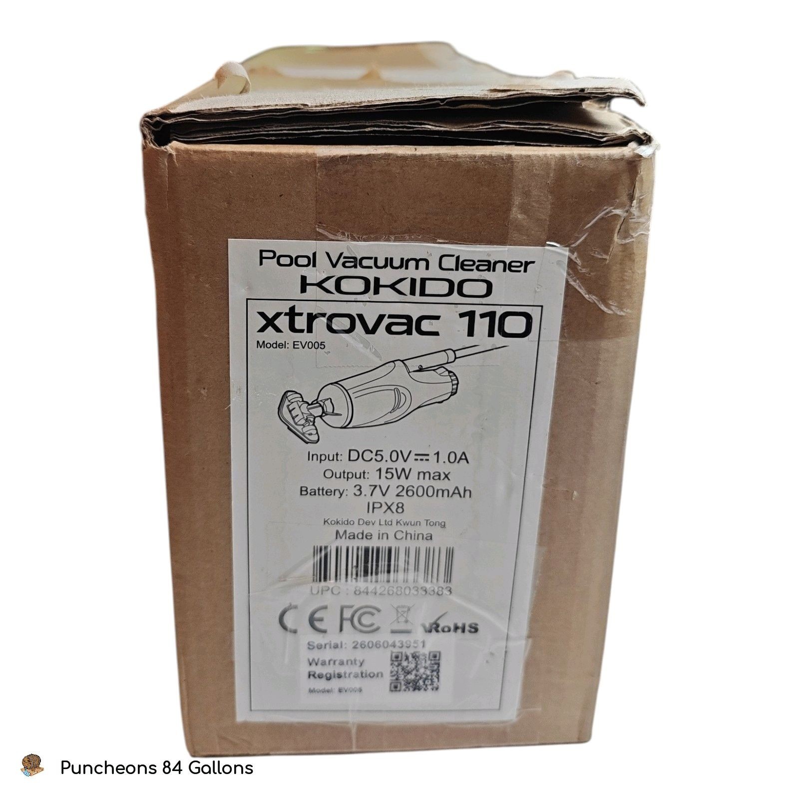 KOKIDO XTROVAC 110 Rechargeable Handheld SWIMMING Pool Vacuum Set Model EV05