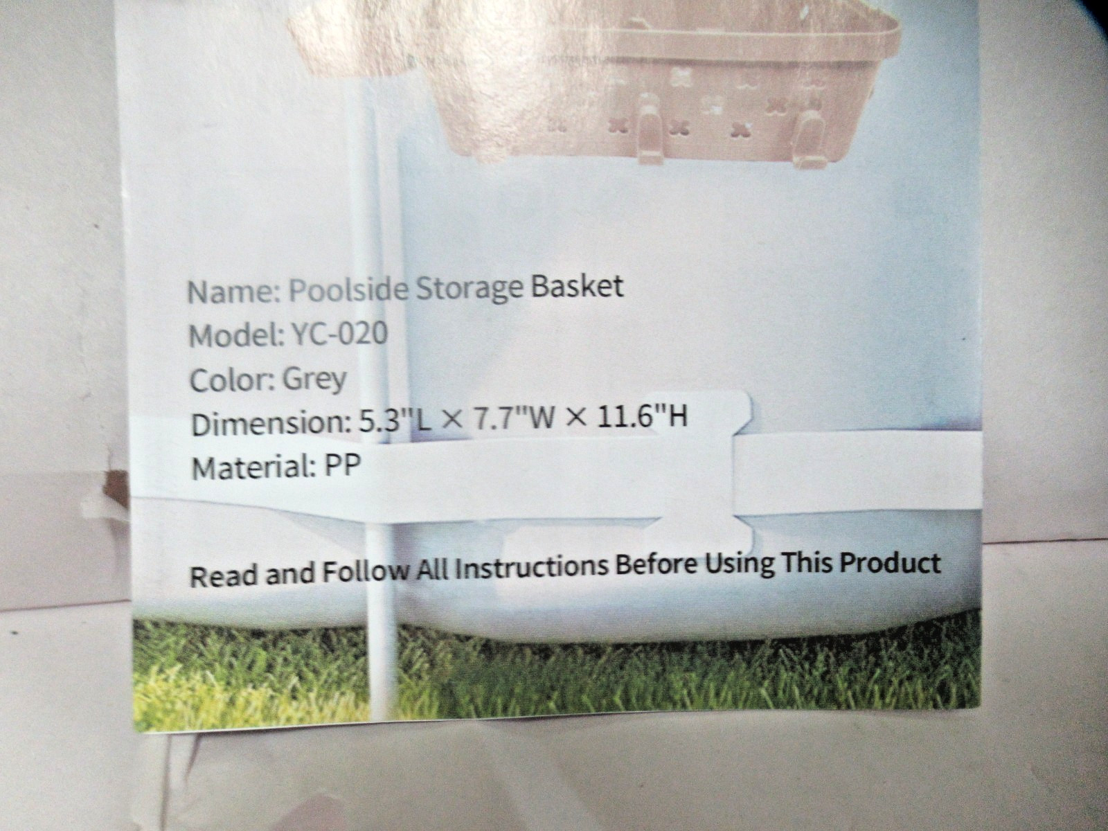 UPGRADE 2-Pack POOLSIDE STORAGE BASKET YC-020 5.3 L X 7.7W X11.6 H