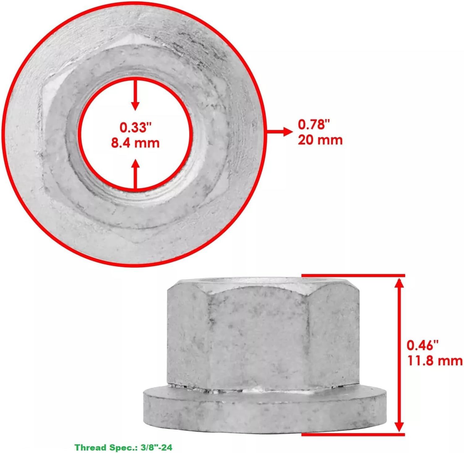 Front Rear Wheel Stud and Nut Kit 85-1092 7518378 Replacement for Polaris