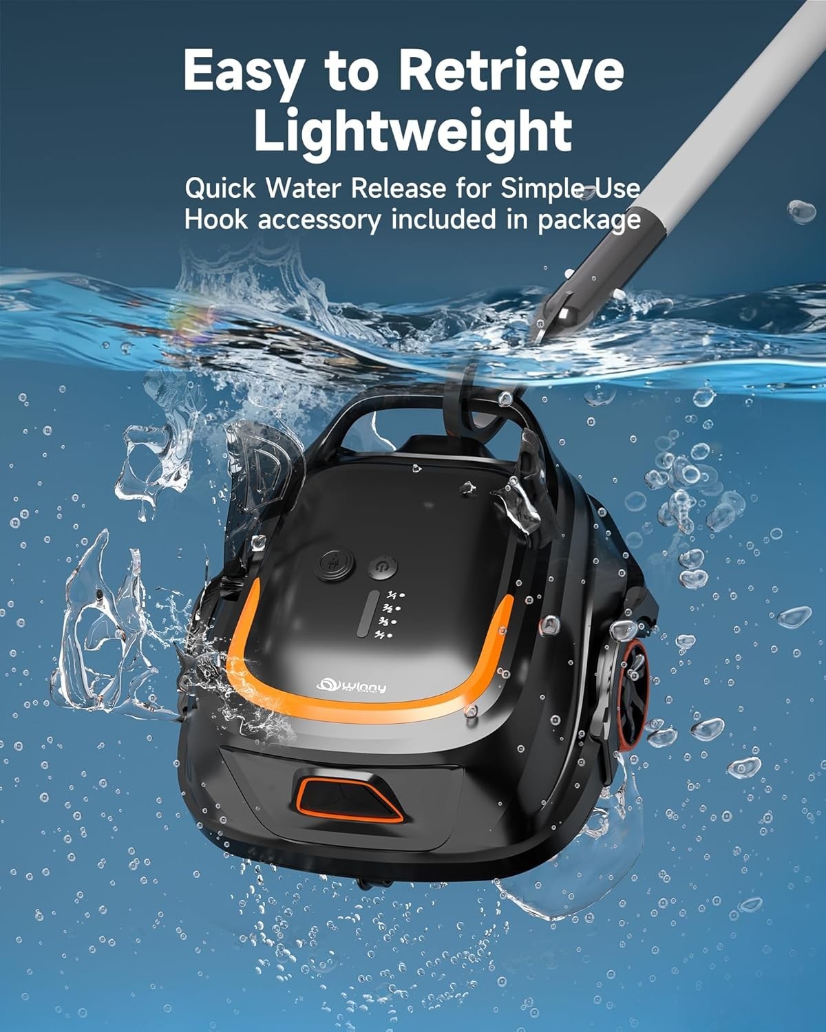 Fast Charging Robotic Pool Vacuum with 7-Day Cycle Timer for Easy Maintenance