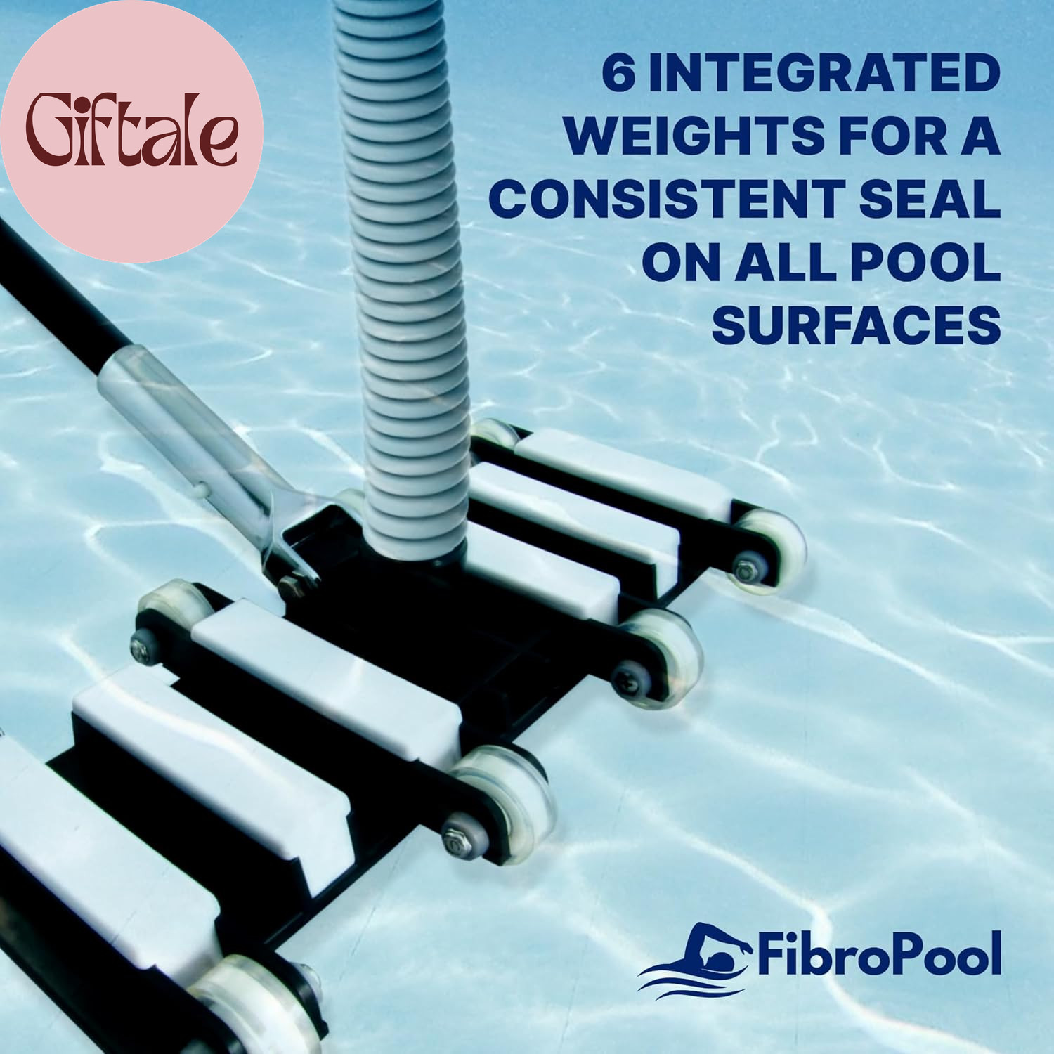 Professional Flexible Pool Vacuum Head – Weighted Extra-Wide 14.4&Prime; Cleaner with