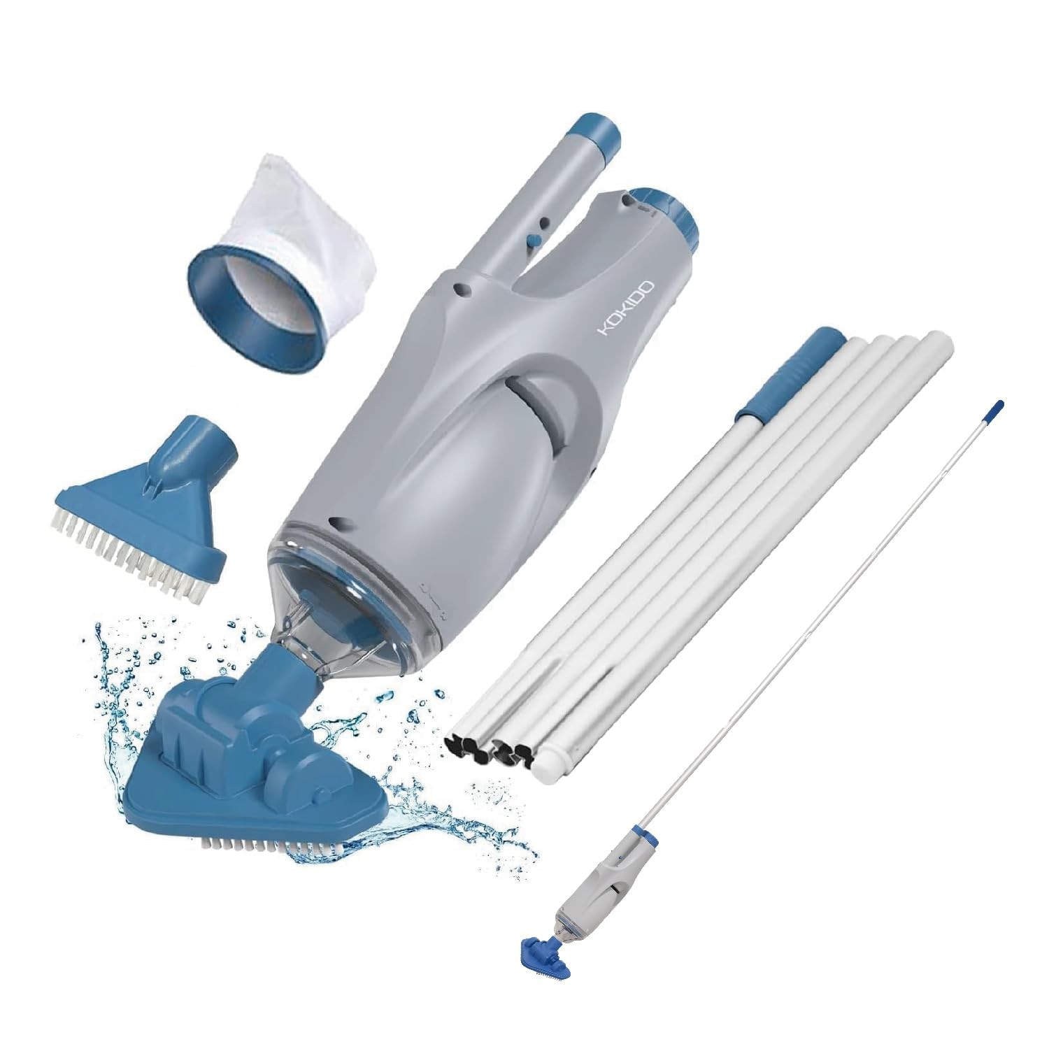 Cordless Handheld Pool Vacuum for Above Ground Pool, with 6ft Pole and 2 Vac …