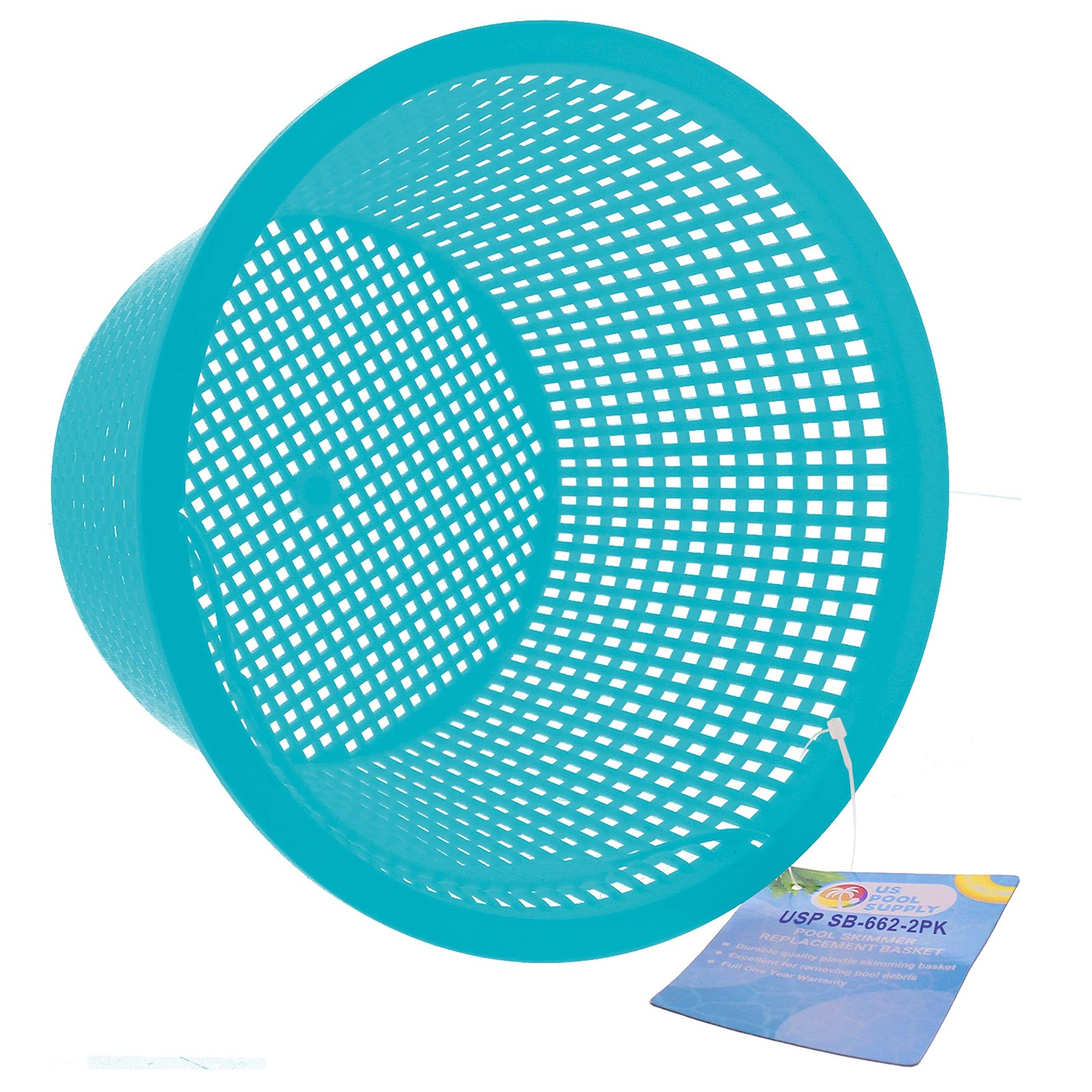 U.S. Pool Supply Swimming Pool Teal Blue Plastic Skimmer Replacement Basket