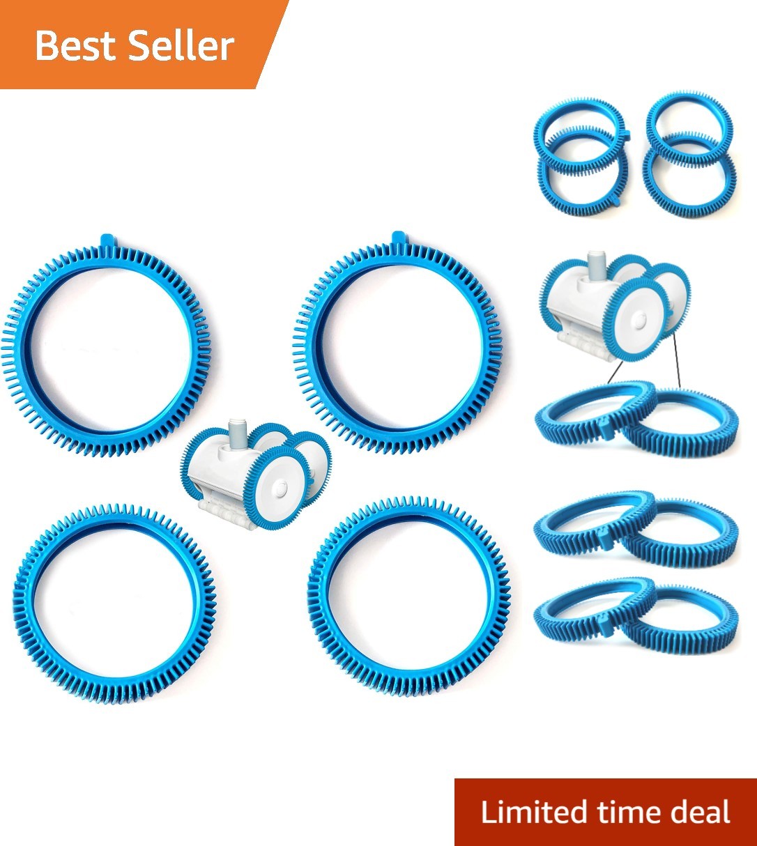 Easy Install Pool Cleaner Tire Combo – Fits Super Hump Models (2 Front & 2 Rear)