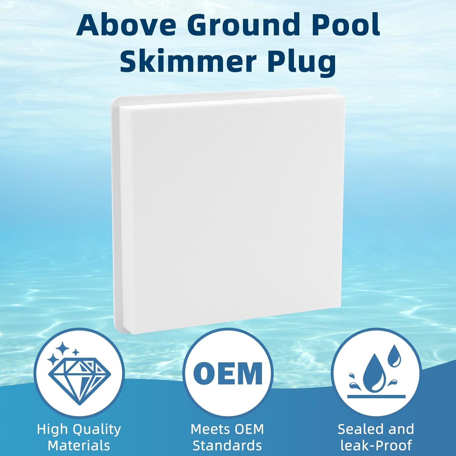 AGSD-H Pool Skimmer Plug Fits Most Standard 6&Prime;Aboveground Skimmers, Wide Mouth S