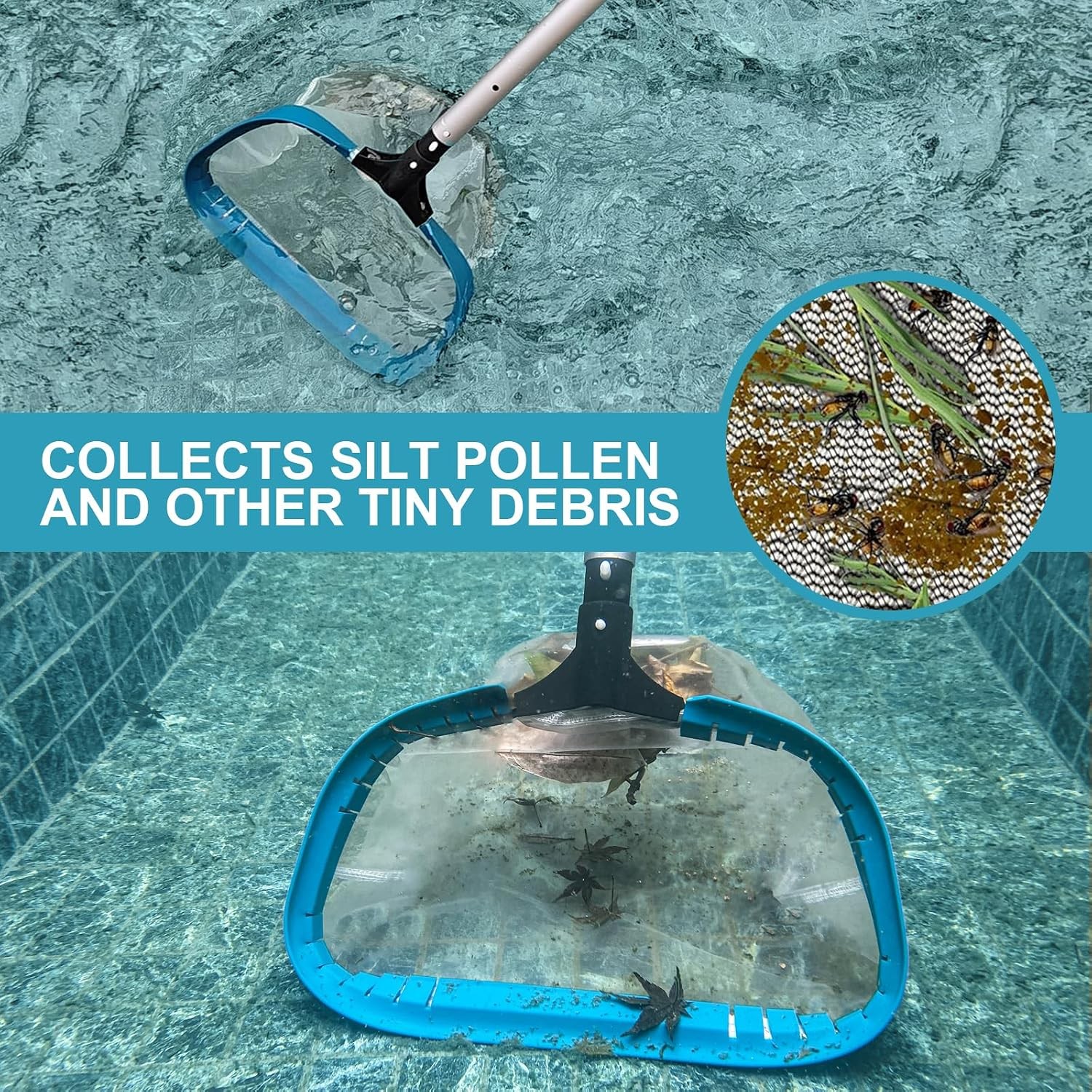 17.5 Inch Pool Pollen Sand Skimmer Rake Deep Nylon Net