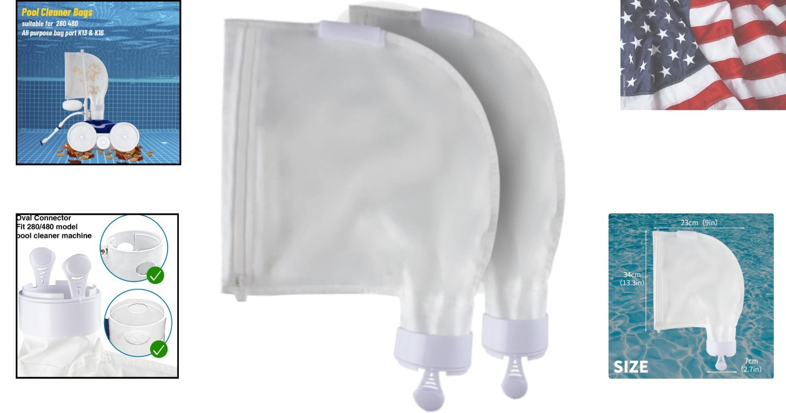 Pool Cleaner Bags with Zipper Replacement for Polaris 280, 480 Parts Pool Cle…