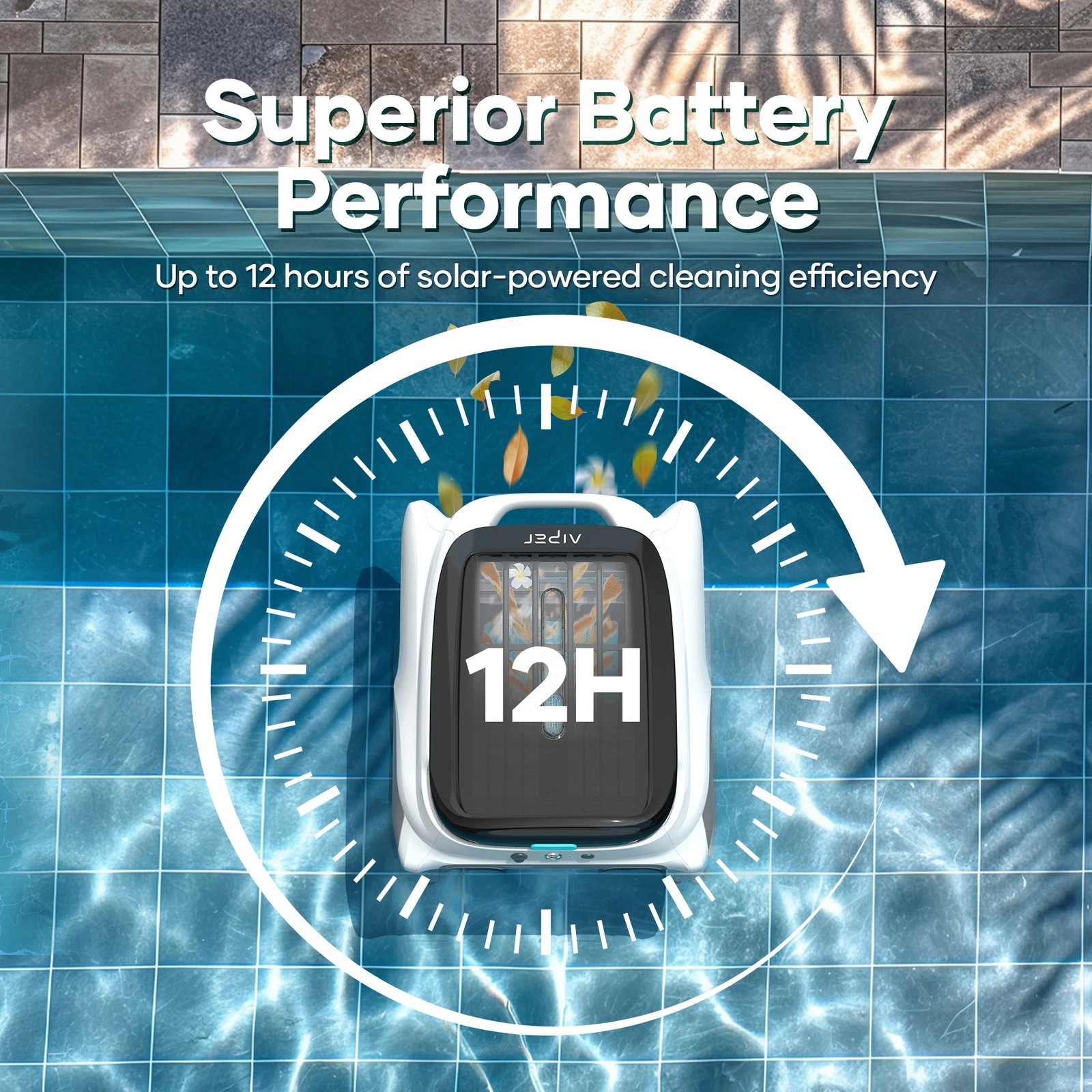 Aiper Surfer M1 Solar Powered Smart In/Above Ground Robot Pool Skimmer Cleaner