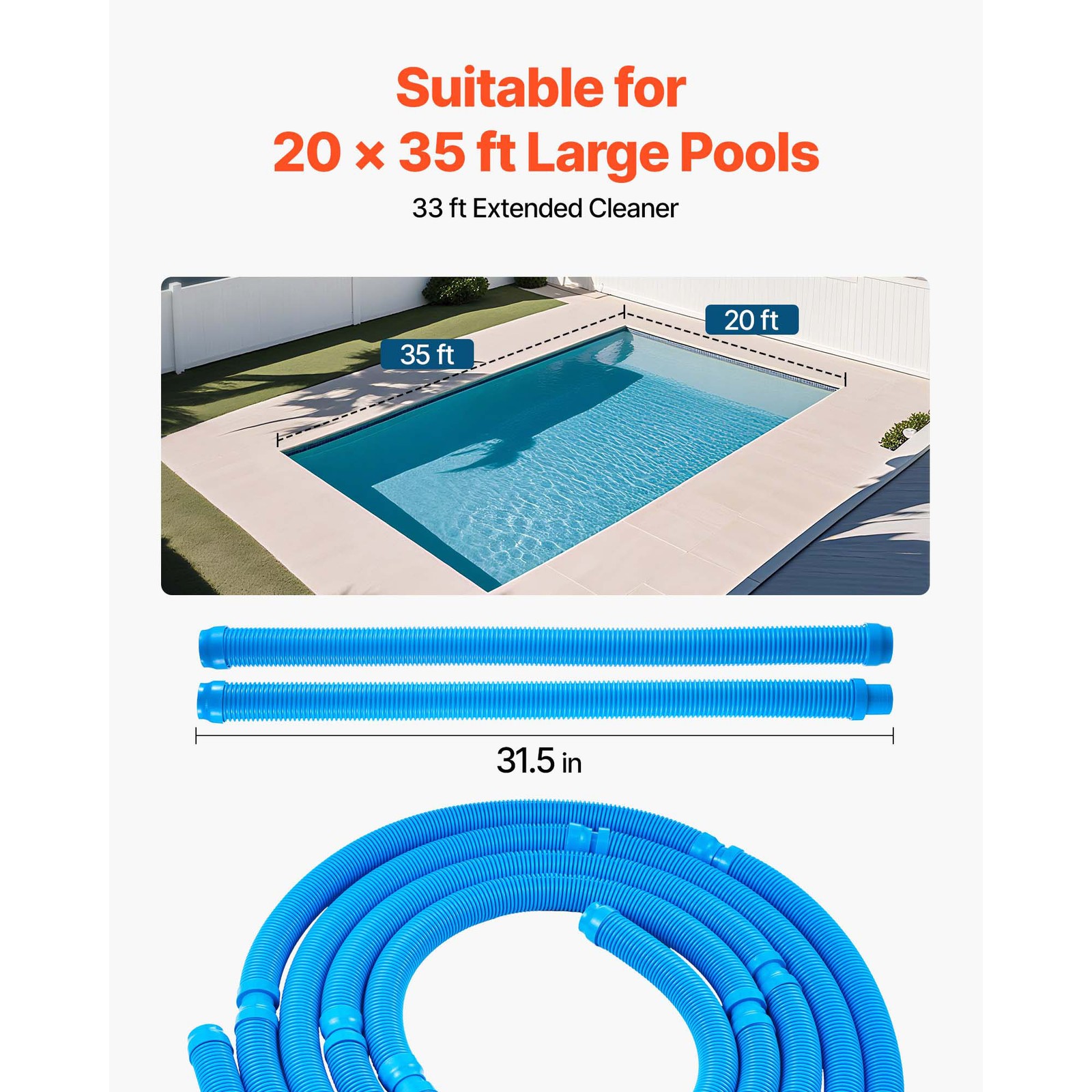 Uimoso Automatic Pool Vacuum Cleaner for In-Ground and Above-Ground Pools