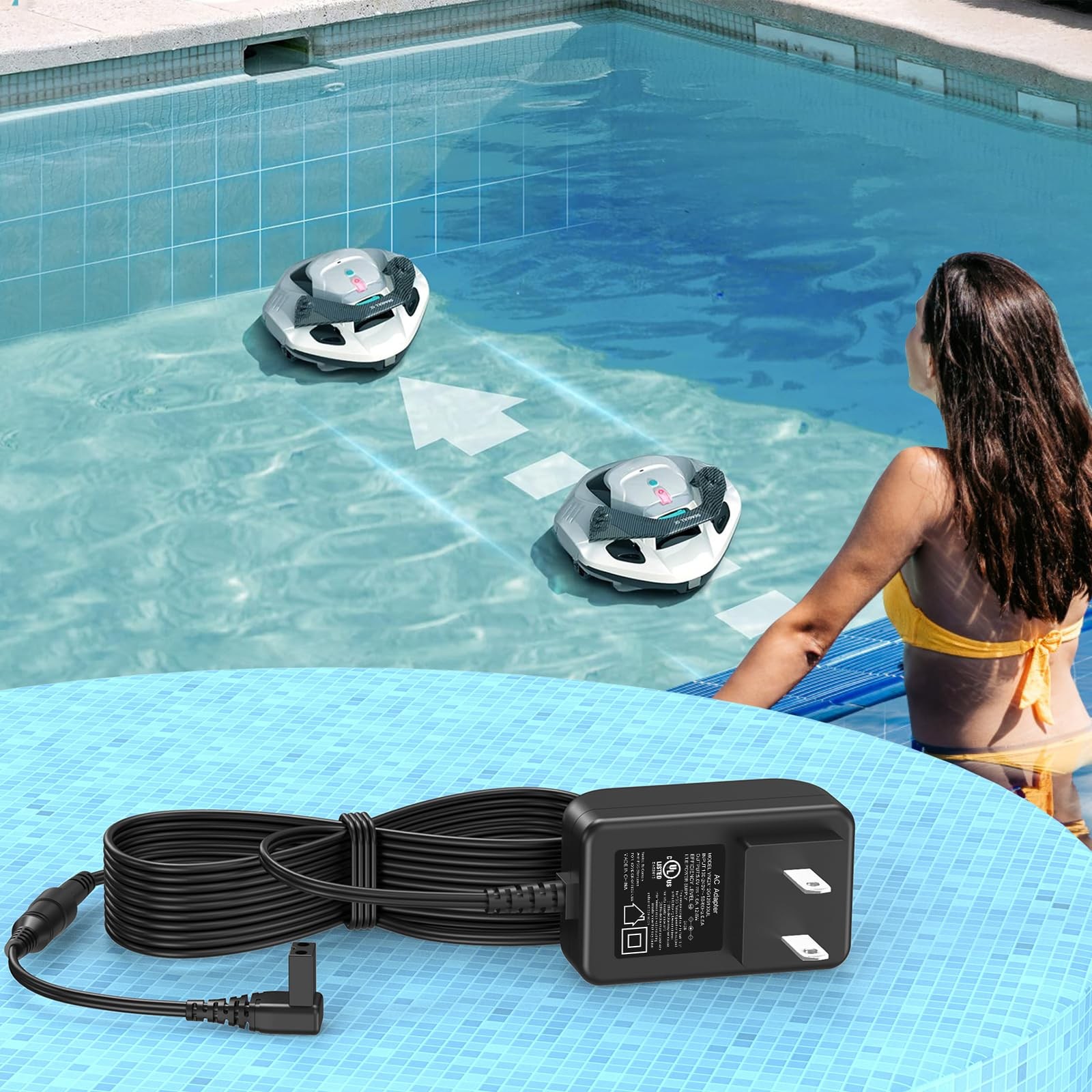 12.6V Pool Vacuum Charger for Aiper Seagull 600 Cordless Robotic BLACK