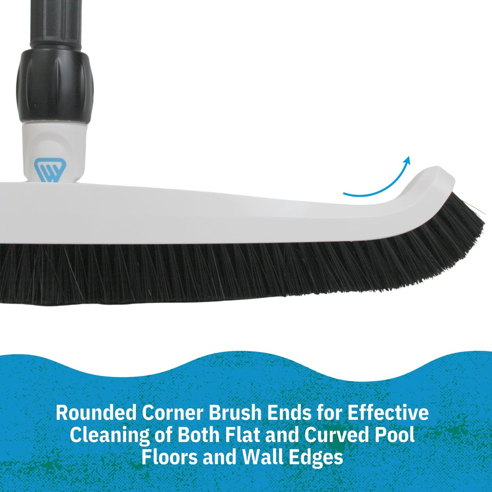 20 inch Pool Brush, Adjustable Multi-Angle Pool Wall Brush with Curved Edges …