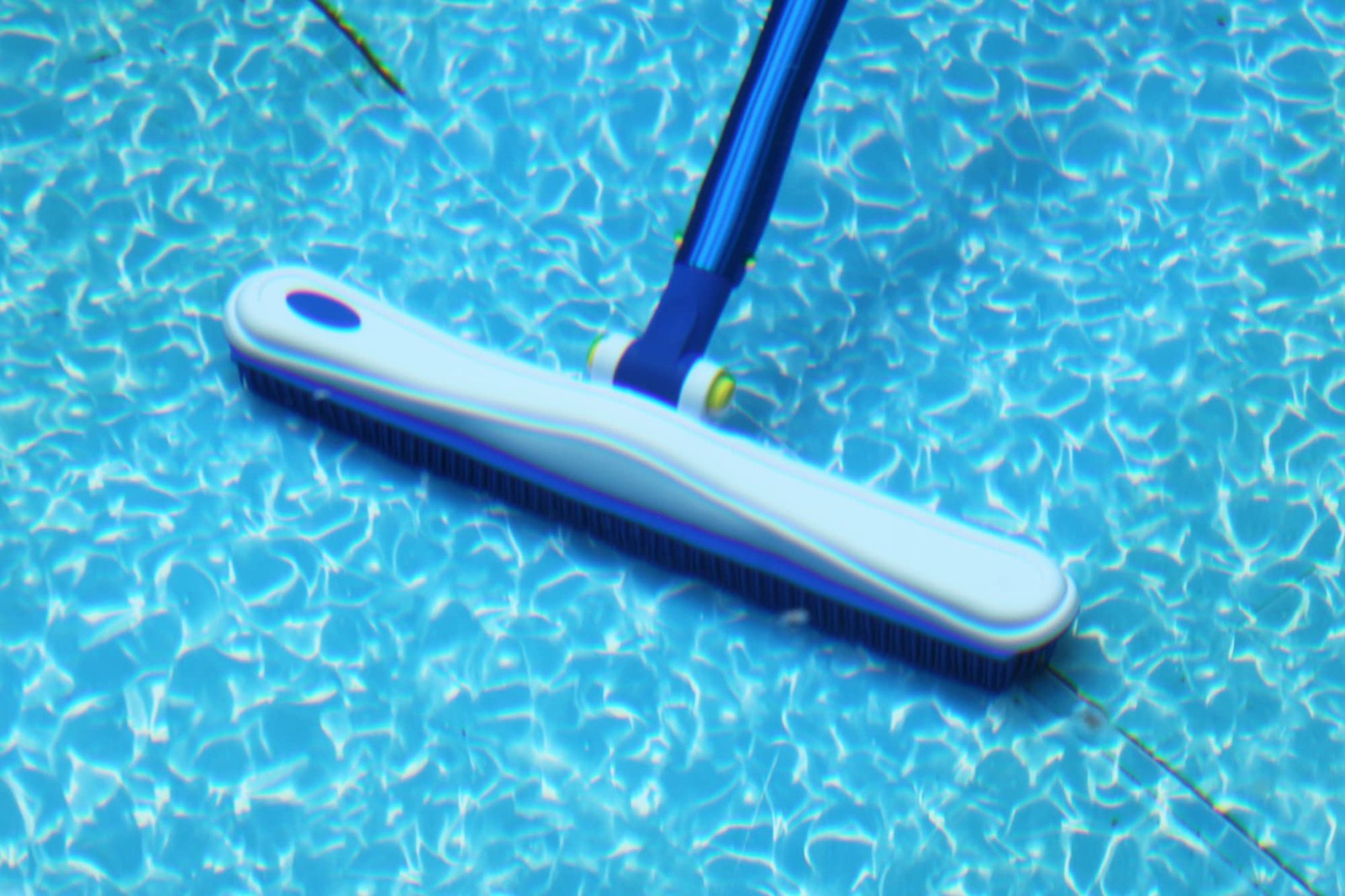 16in Rubber Pool Wall Brush with Adjustable Handle for Easy Cleaning