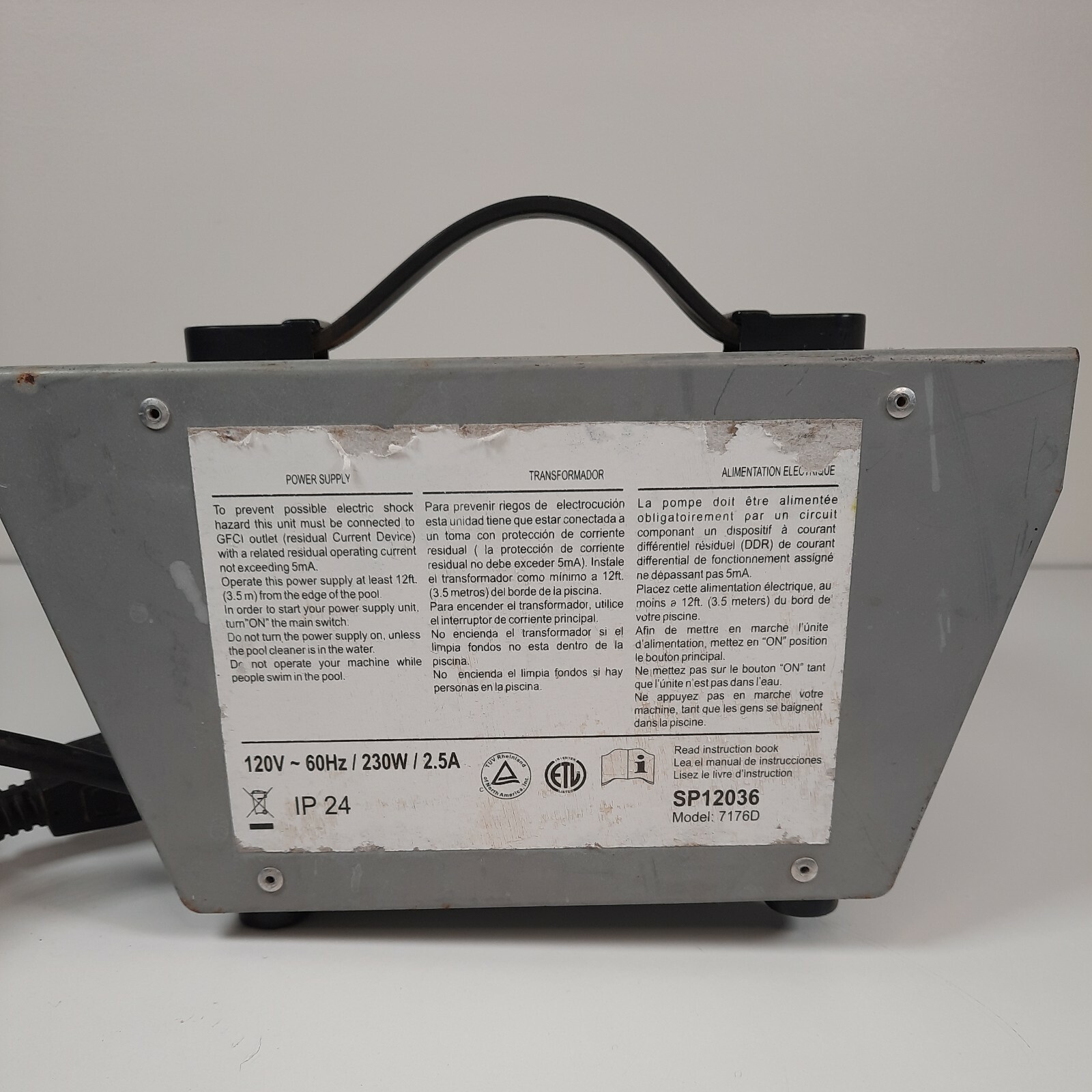 PowerControl Pool Power Supply 120 ~ 60Hz / 230W / 2.5A Model 7176D For Parts
