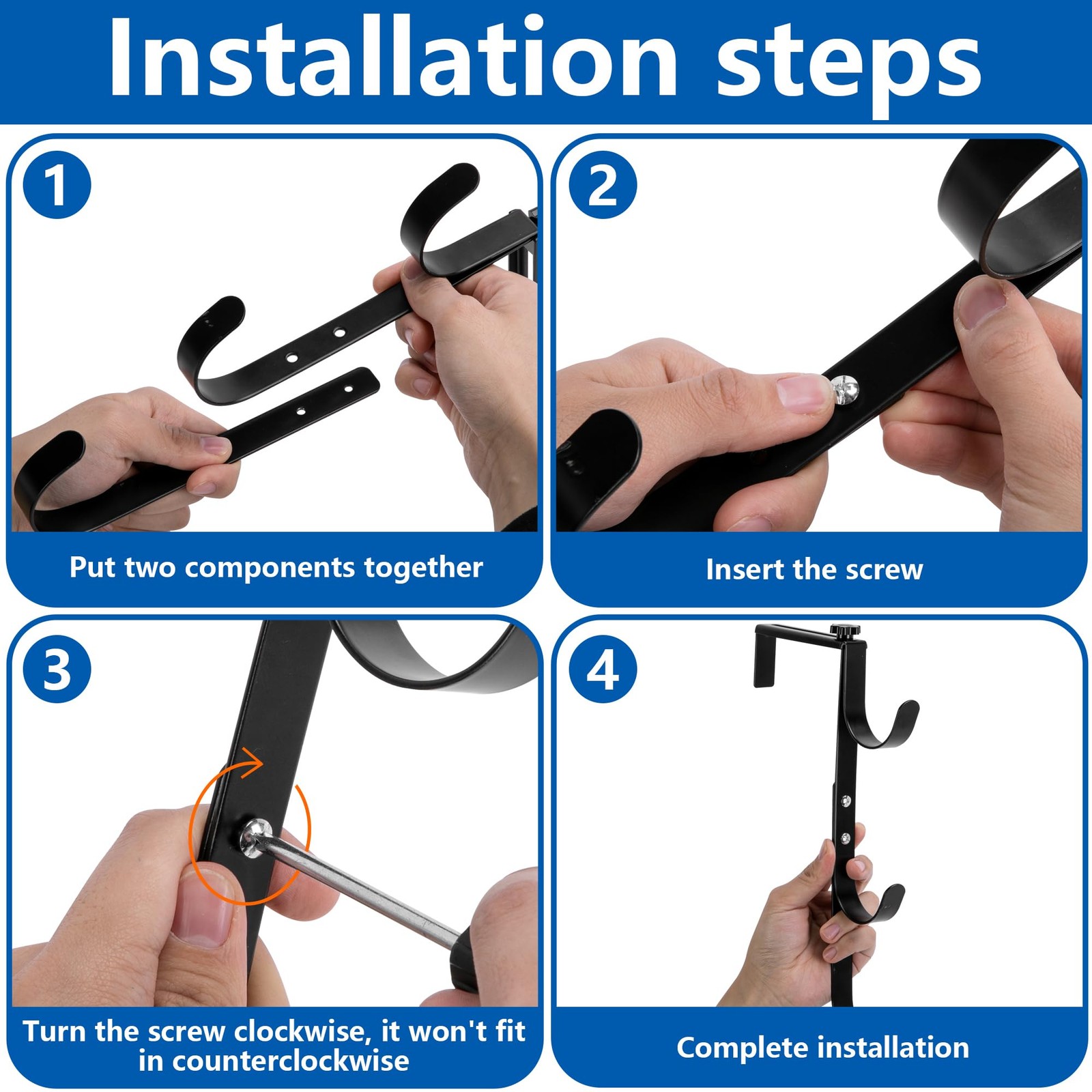 Adjustable Pool Fence Hooks for Skimmer Poles, Rakes, Nets Rustproof Holder