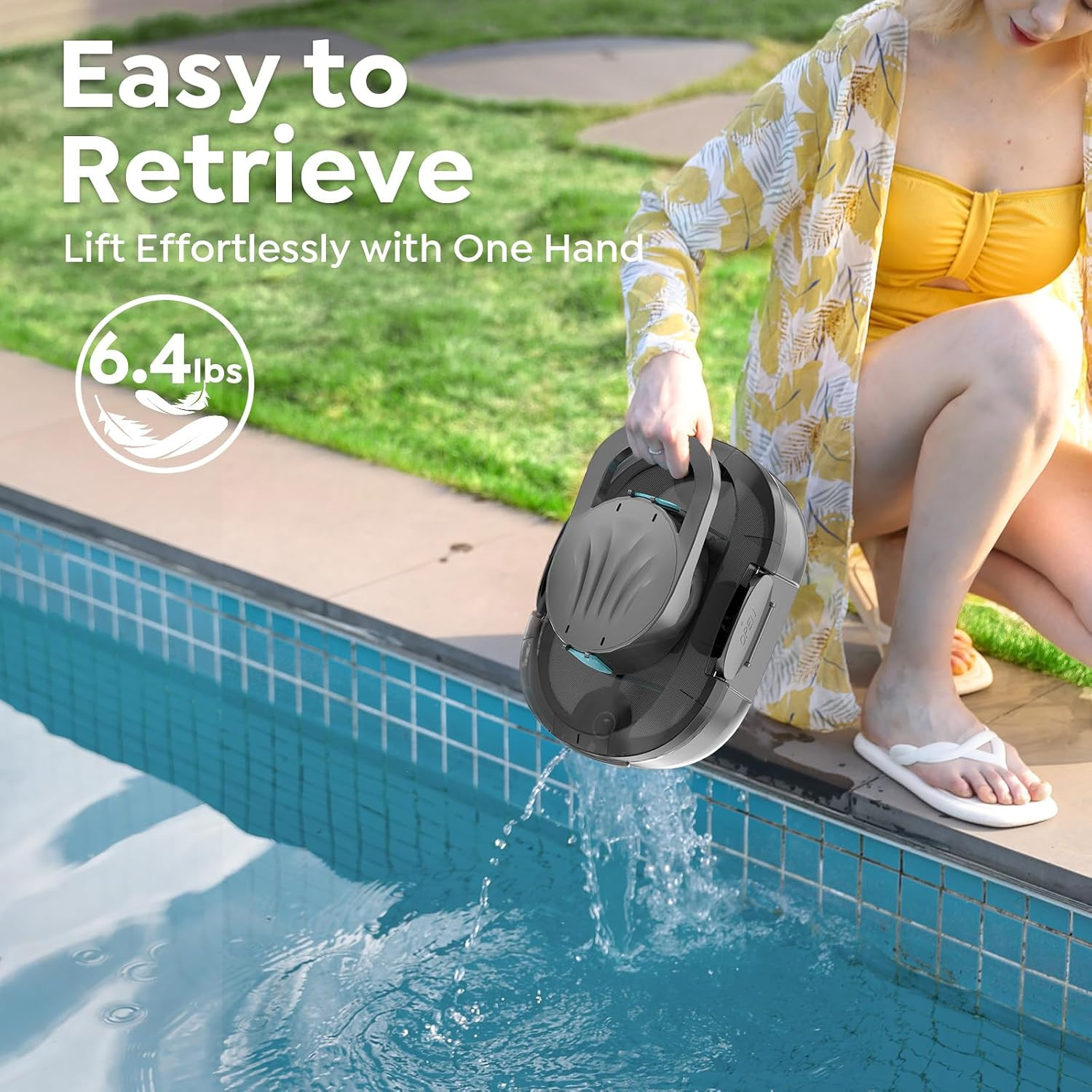 S1 Pro Cordless Robotic Pool Cleaner, 130-Min Runtime, Cleans Up to 1,292 Sq.Ft,