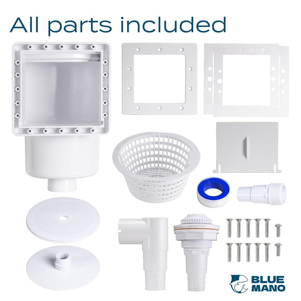 Above Ground Pool Skimmer Complete Kit – Fits Standard Walls, 6&Prime; Opening Width
