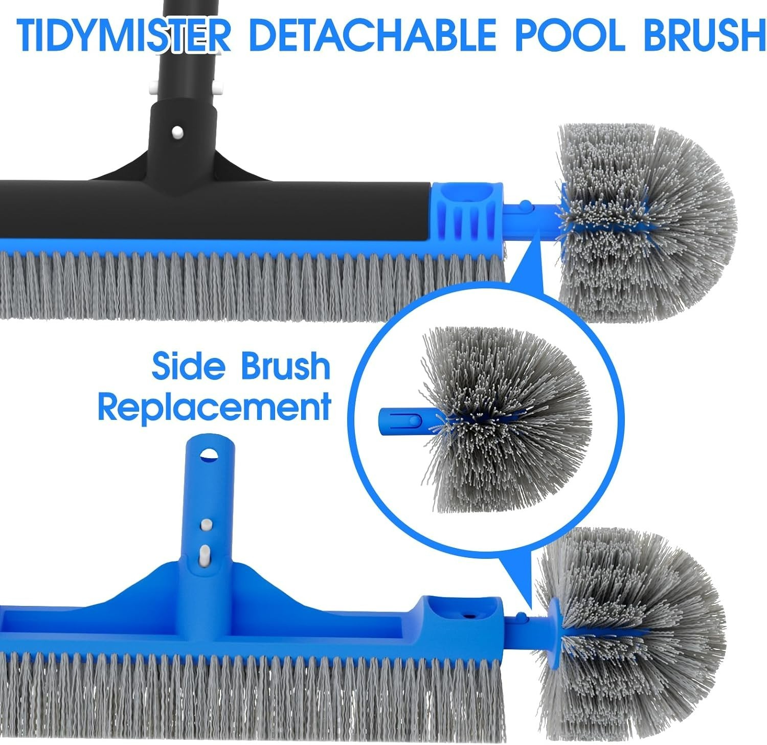 Multi-Purpose Pool Cleaning Brush with Universal 1.25 » Pole Compatibility
