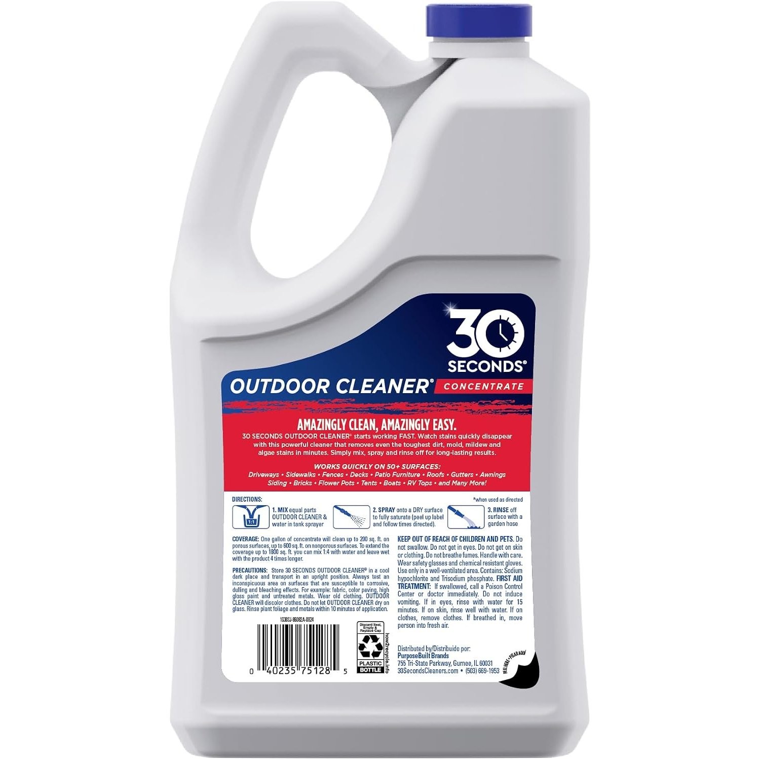 Outdoor Cleaner Concentrate 1 Gallon for Mold Mildew Dirt Stain Removal