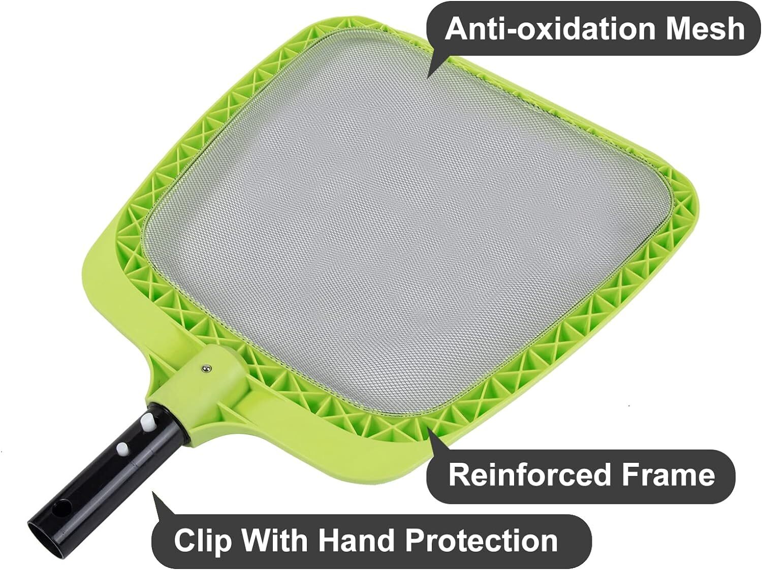 Skimmer Para Piscina: Marco Reforzado Y Rastrillo De Hojas De Nailon Durader…