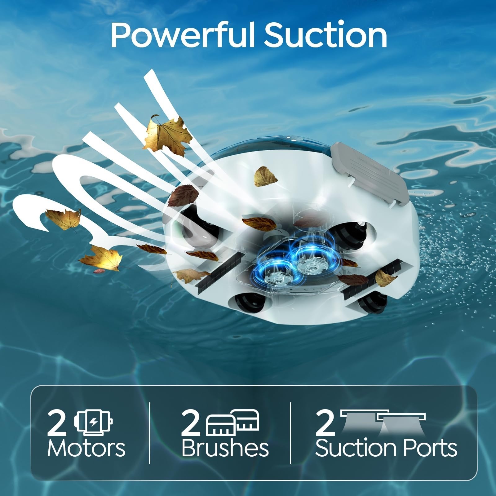 Letexpool S2 Cordless Robotic Pool Vacuum for Above Ground Pools