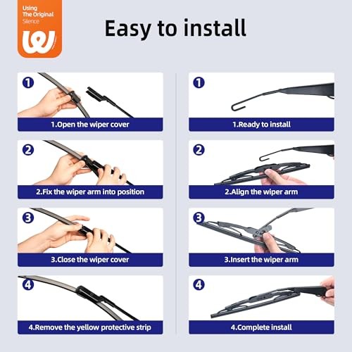 24&Prime;+17&Prime; Windshield Wiper Blades with 13&Prime; Rear Wiper Replacement for GMC