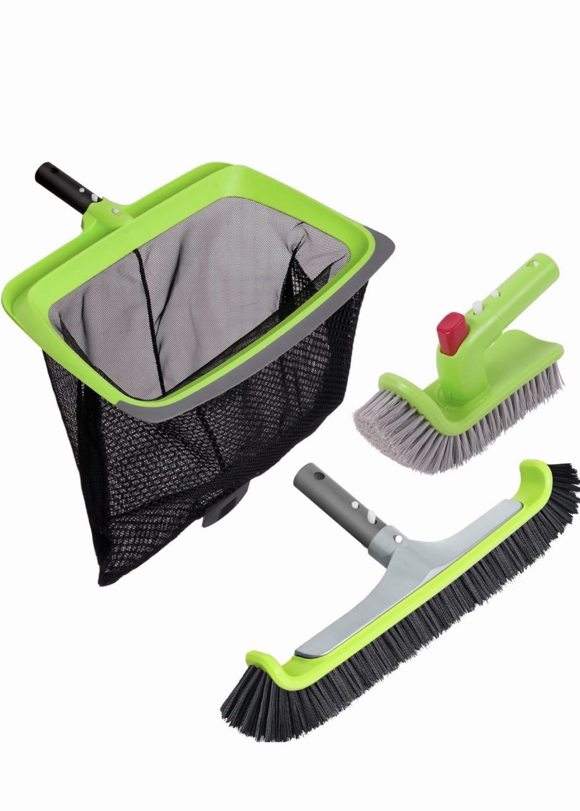 Sepetrel Deluxe Pool Cleaning Kit 17.5&Prime; Wall Brush Skimmer Rake Hand Brush New