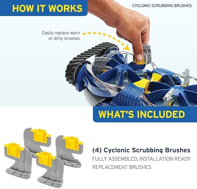 Baracuda Original R0714400 – 4Pcs Cyclonic Scrubbing Brush