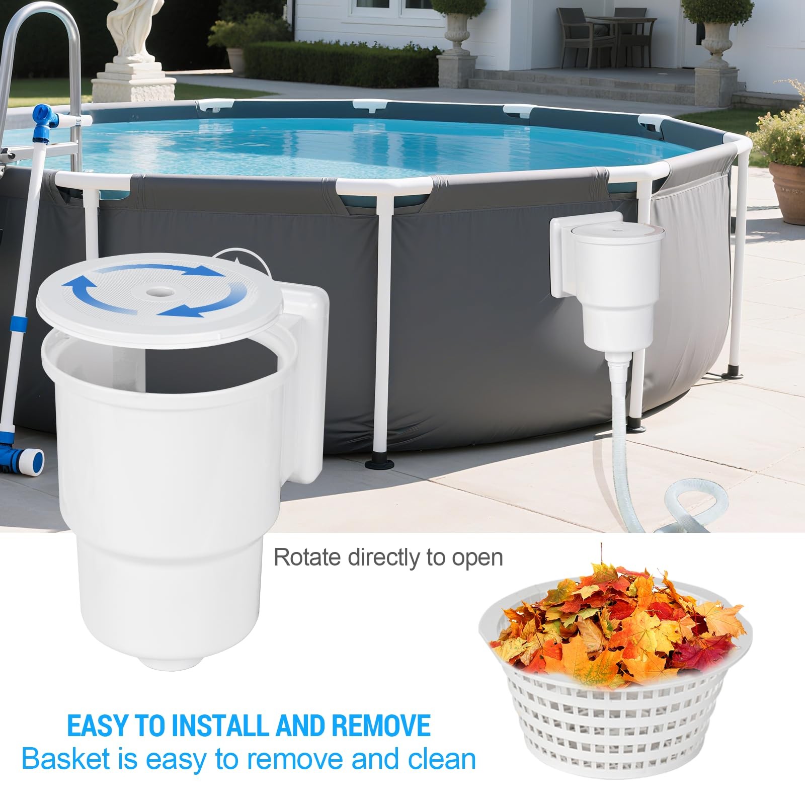 Universal Above Ground Pool Skimmer Kit, Heavy Duty Through Wall Pool Skimmer…