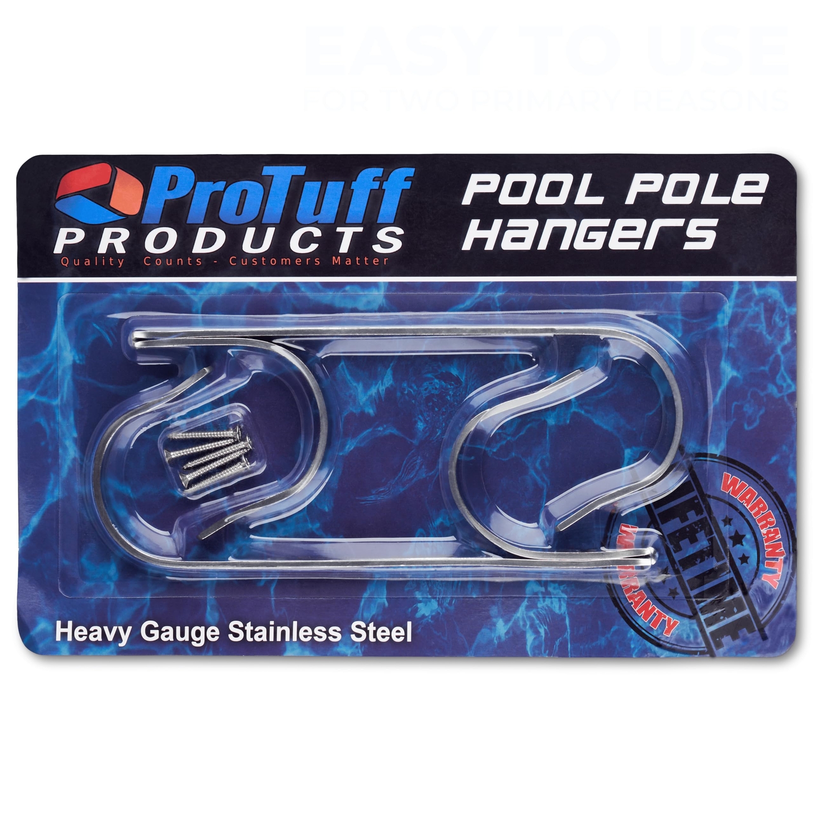 Never Rust Pool Pole Hangers – 2 ProTuff Heavy Duty Double Hooks w/Unlimited …