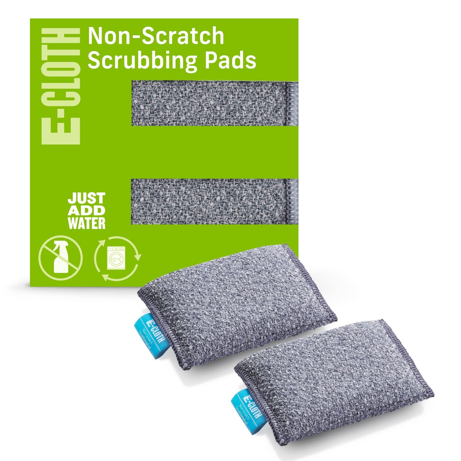 Microfiber Non-Scratch Scrubbing Thick Pads 2-Pack, Washable, Streak-Free Clean